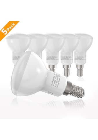 LED-Leuchtmittel, E14, 5 St., Warmweiß, LED-Lampe Glühbirne 6 Watt 450 Lumen 2.700...