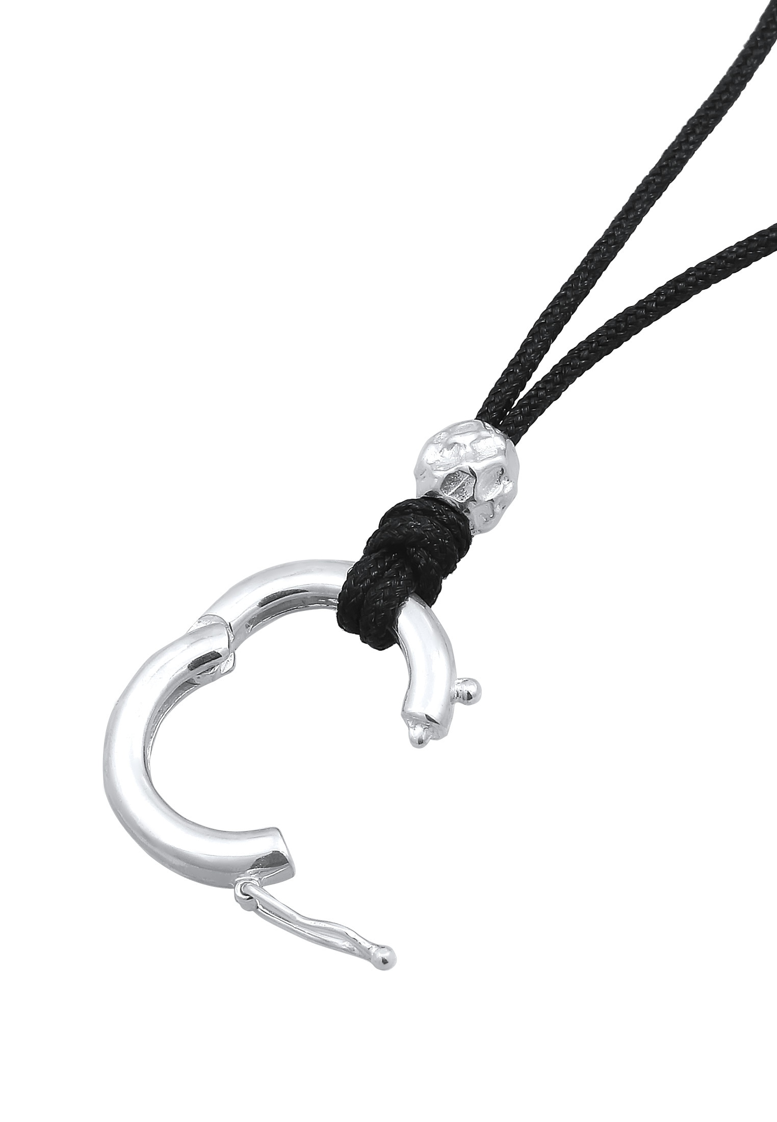 Kuzzoi Lange Kette »Halskette Nylonkette Charmträger Rund 925 Sterling Silber«