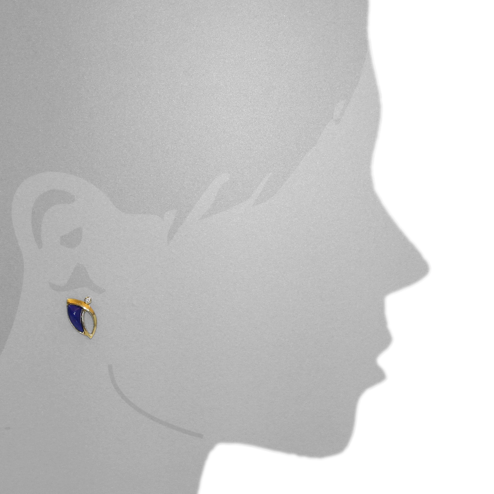OSTSEE-SCHMUCK Paar Ohrstecker »- Antonia - Gold 333/000 - Lapis/Zirk.«