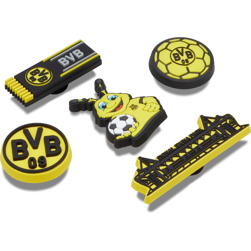 Crocs Schuhanstecker »Jibbitz™ BVB (Fußball Borussia Dortmund)«, (Set, 5 tlg., Kein Spielzeug. Nicht für Kinder unter 3 Jahren geeignet)