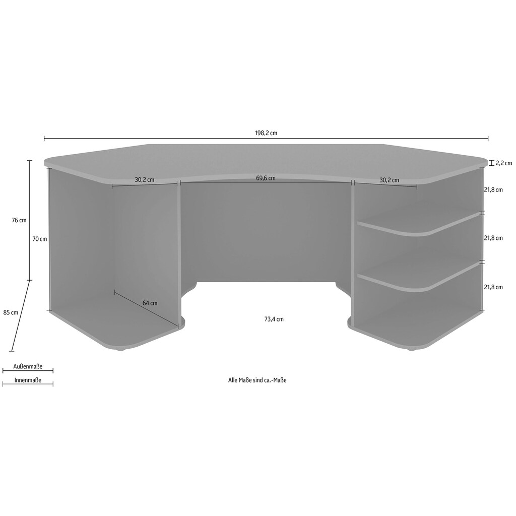 Homexperts Büromöbel-Set »Tron«, (Spar-Set, 2 tlg.)