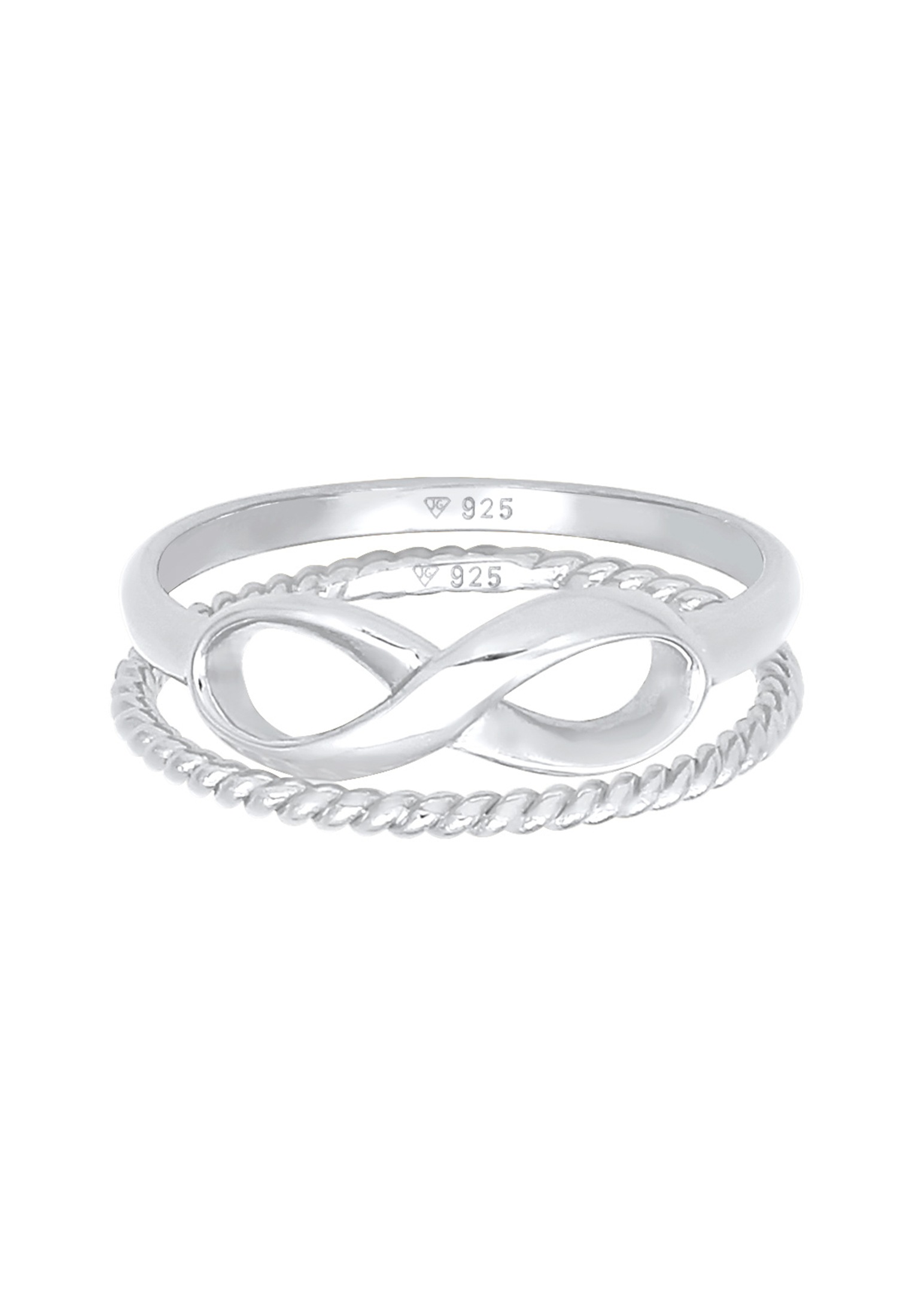 Elli Ring-Set »Ring Infinity Bandring Gedreht Stapelring Set 925 Silber«