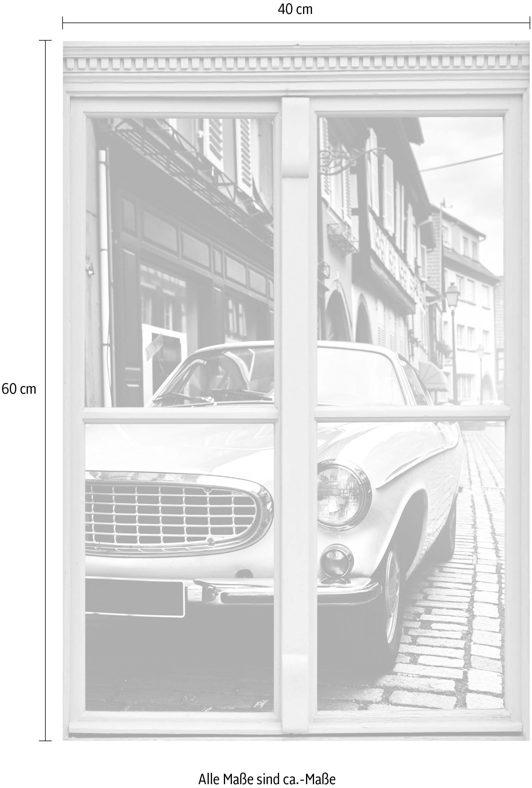 queence Wandsticker »Auto«, Wandsticker, Wandbild, selbstklebend, 3D, Fenster