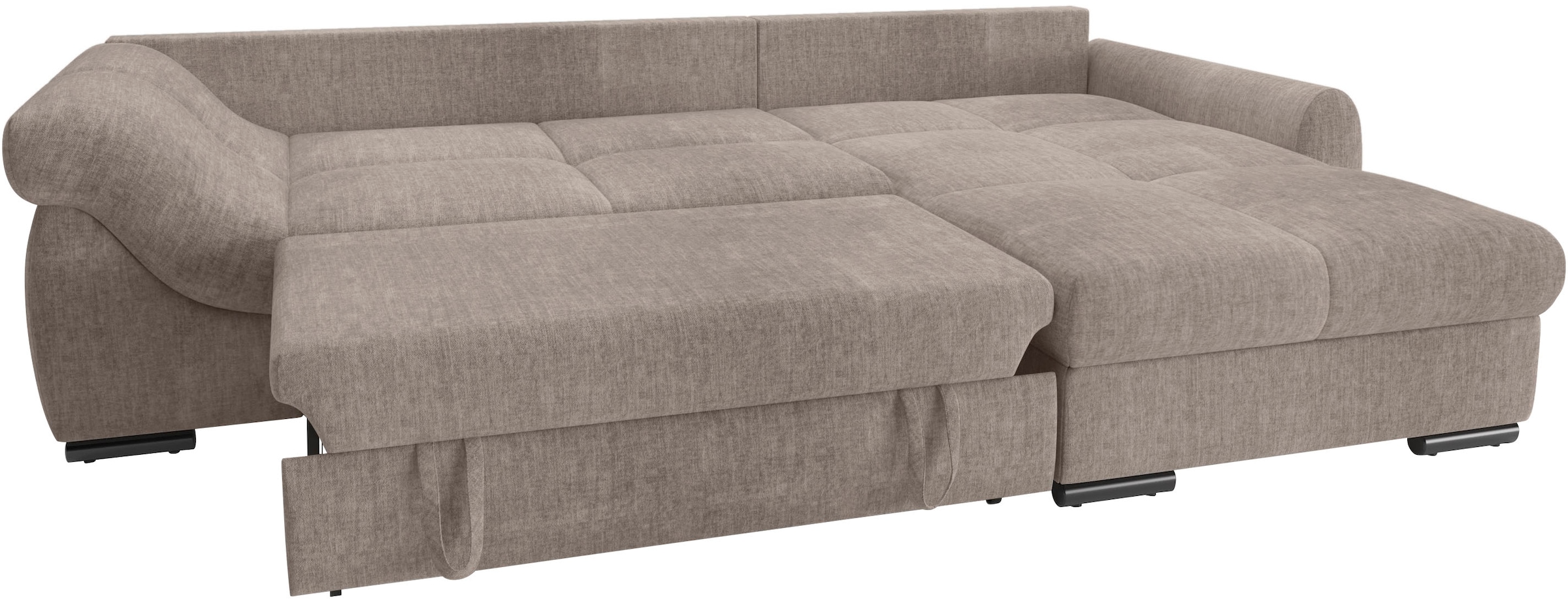 Mr. Couch Ecksofa »Livorno L-Form«, inkl. Hochschläfer-Bettauszug, XL-Bettkasten weiß beschichtet