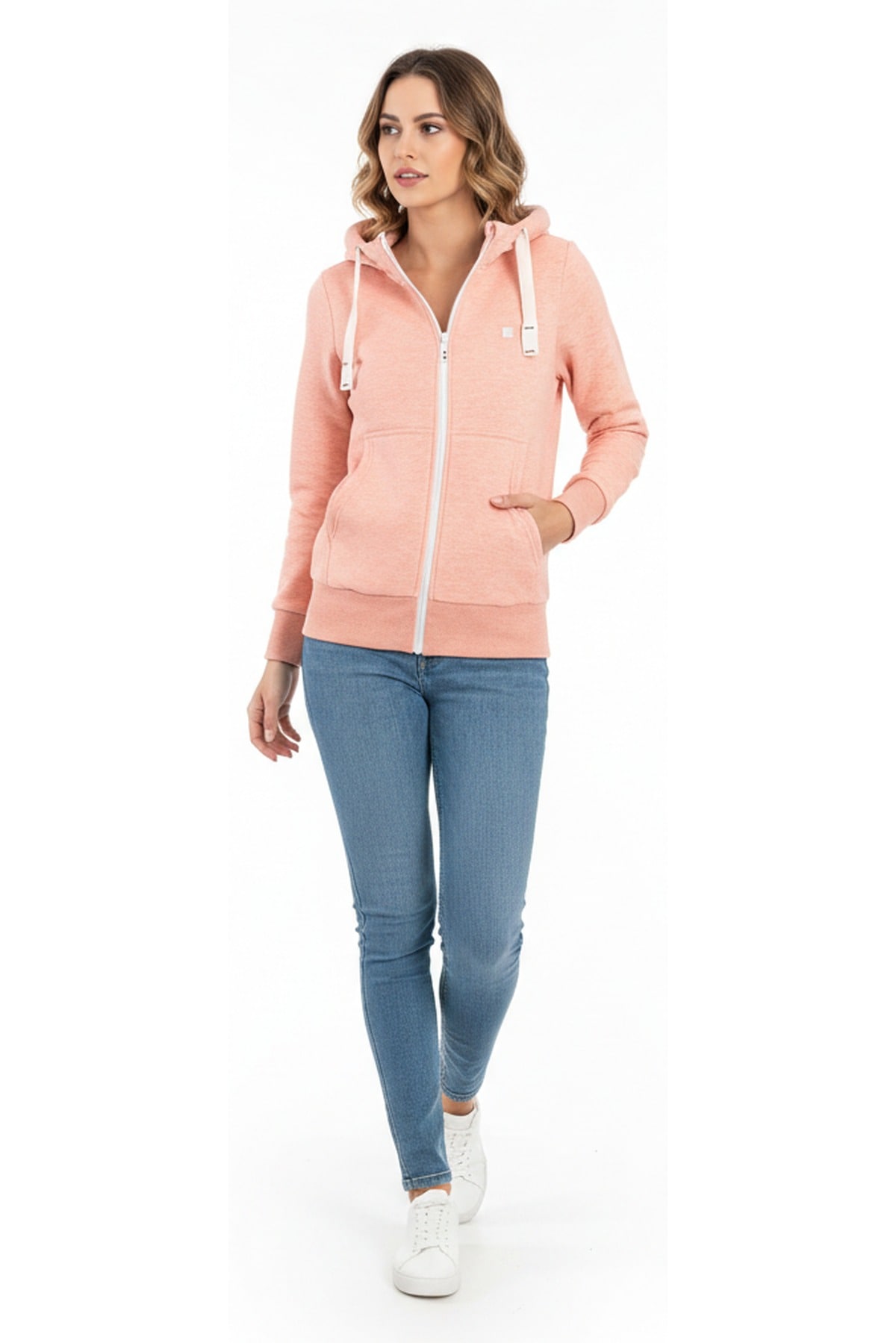 DEPROC Active Sweatjacke »UCLUELET Damen-Zip-Top mit Kapuze« weiche Fleecejacke mit Kängurutasche