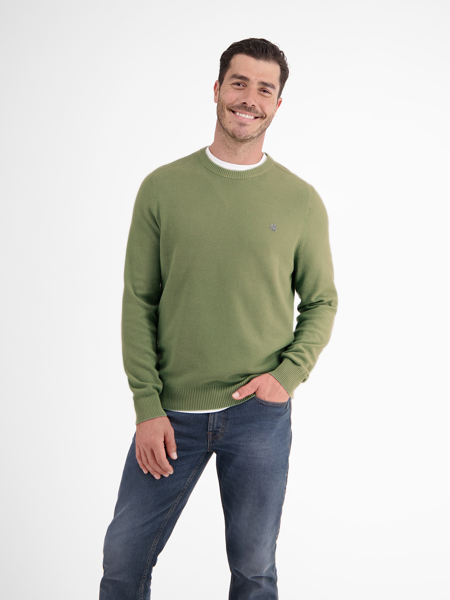 LERROS Strickpullover »LERROS Leichter Strickpullover mit schmaler Rippstruktur«