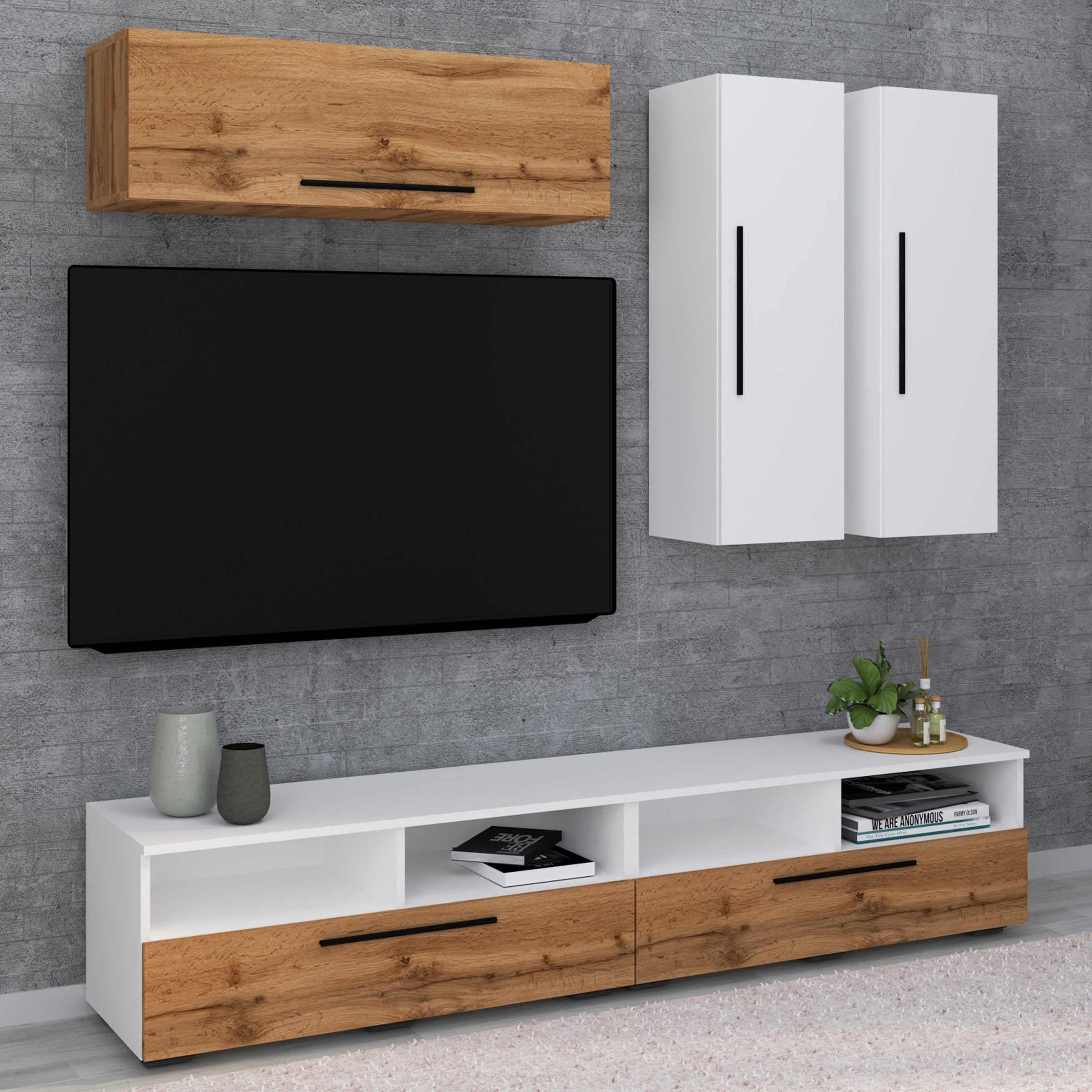 VCM Wandregal »Holz Wandregal Wandschrank Klappschrank Arila XL«