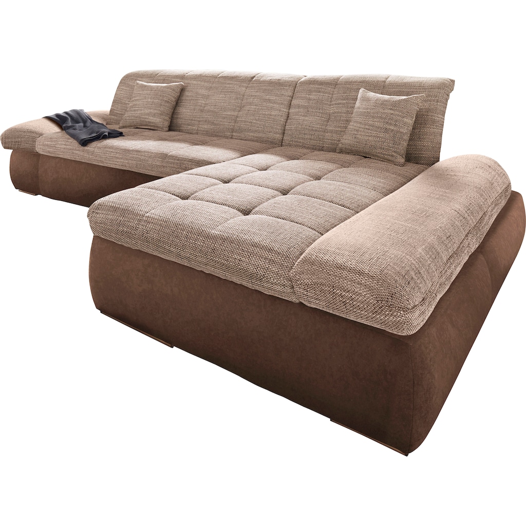 DOMO collection Ecksofa »PB Moric wahlweise mit Bettfunktion + Armteilverstellung, Schlafsofa«, im XXL-Format, B/T/H:300/172/80 cm, feine Steppung