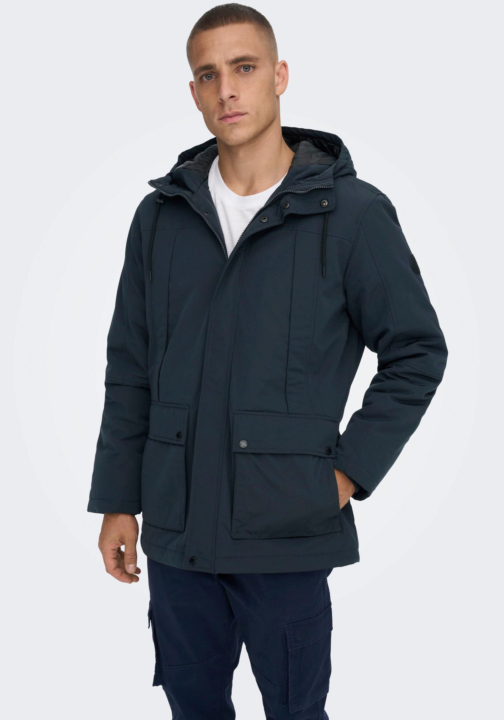 ONLY & SONS Langjacke »ONSJAYDEN PARKA NOOS OTW VD«, mit Kapuze