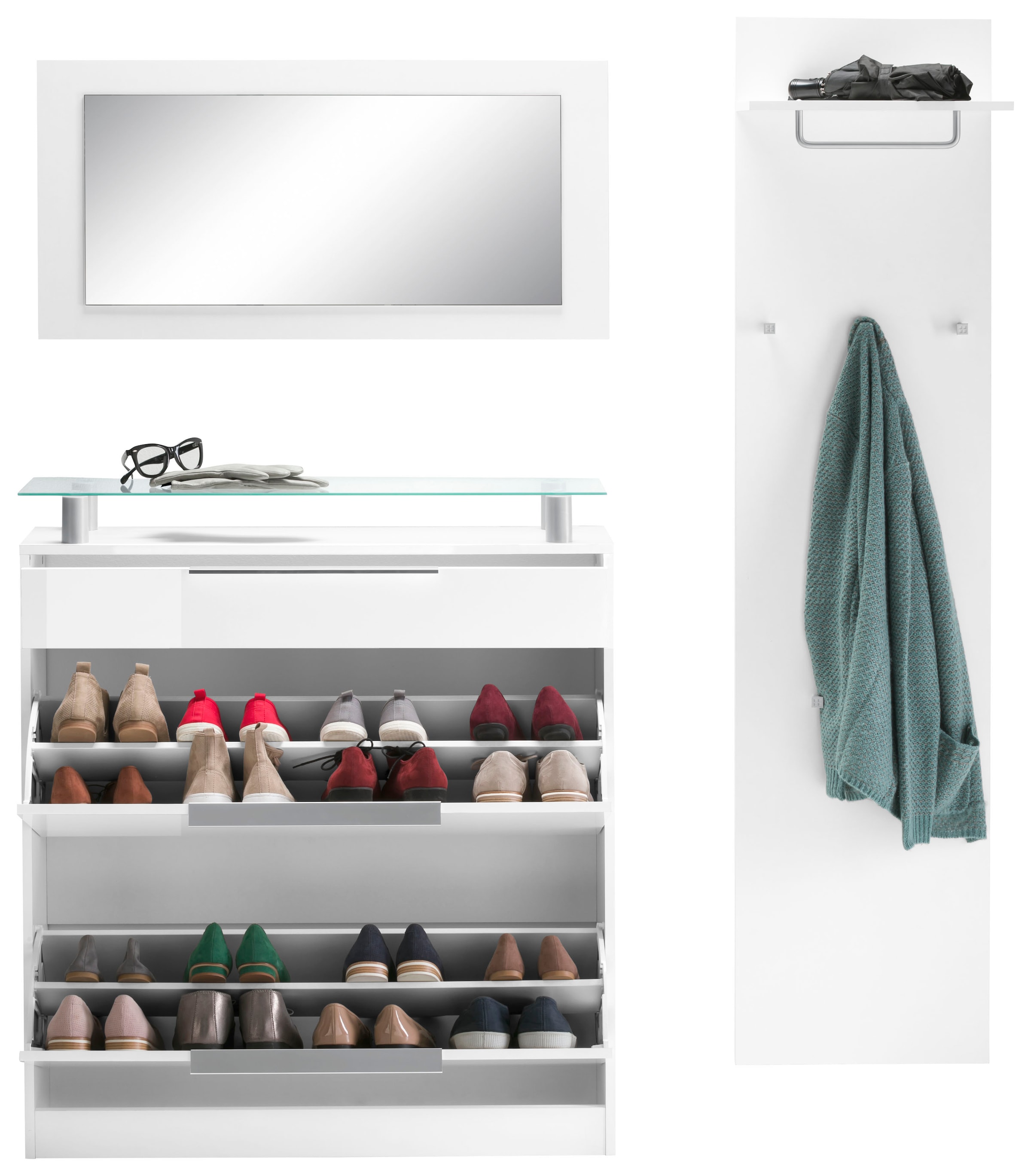 online Möbel Schuhschrank kaufen borchardt stehender Garderoben-Set (3-tlg.), »Olivia«,