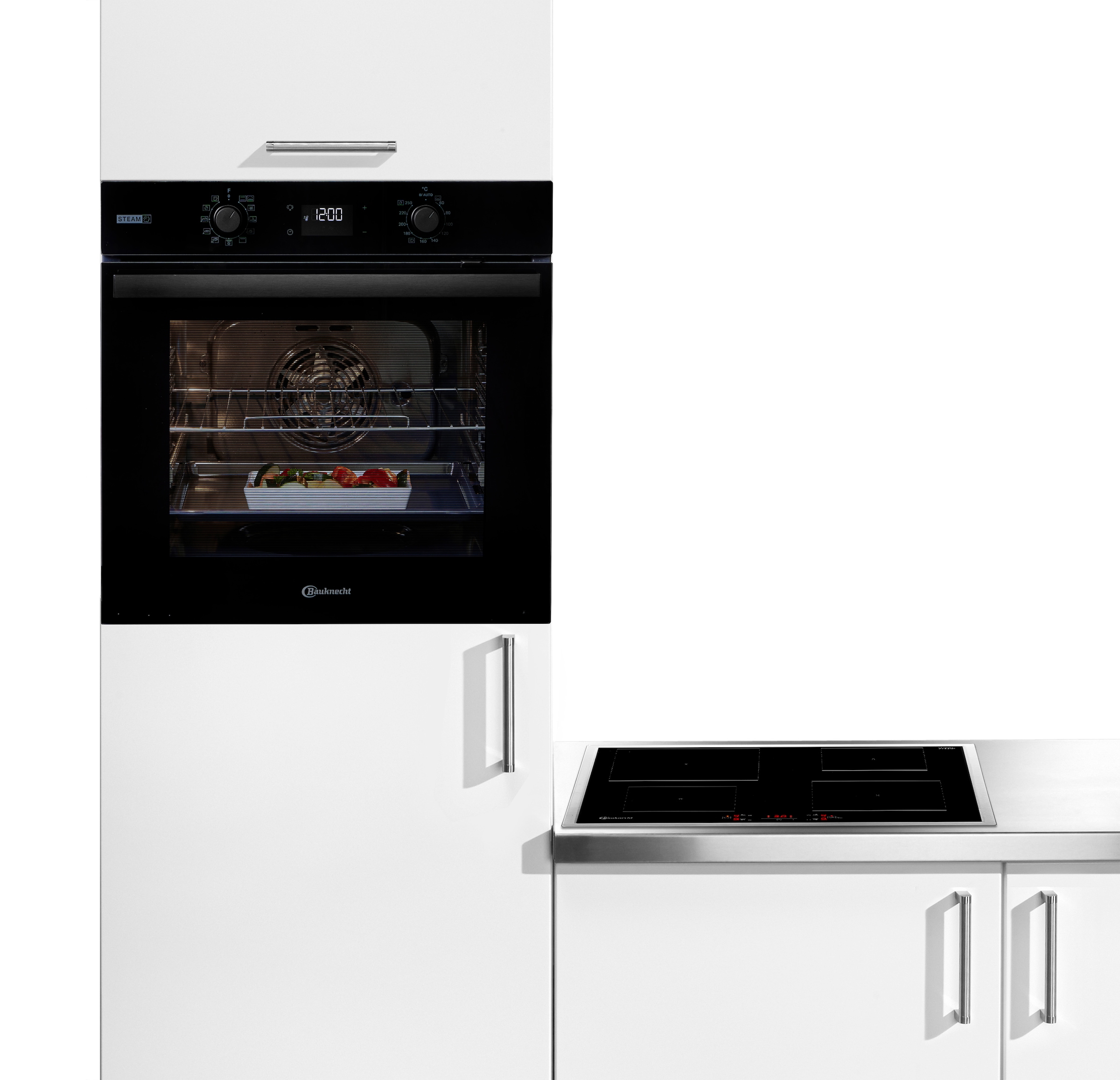 BAUKNECHT Backofen-Set »BAKO 780 Steam IND BL« mit 1-fach-Teleskopauszug Hydrolyse Set, 2 Stk. tlg. GentleSteam - für ein saftiges Inneres und ein knuspriges Äußeres