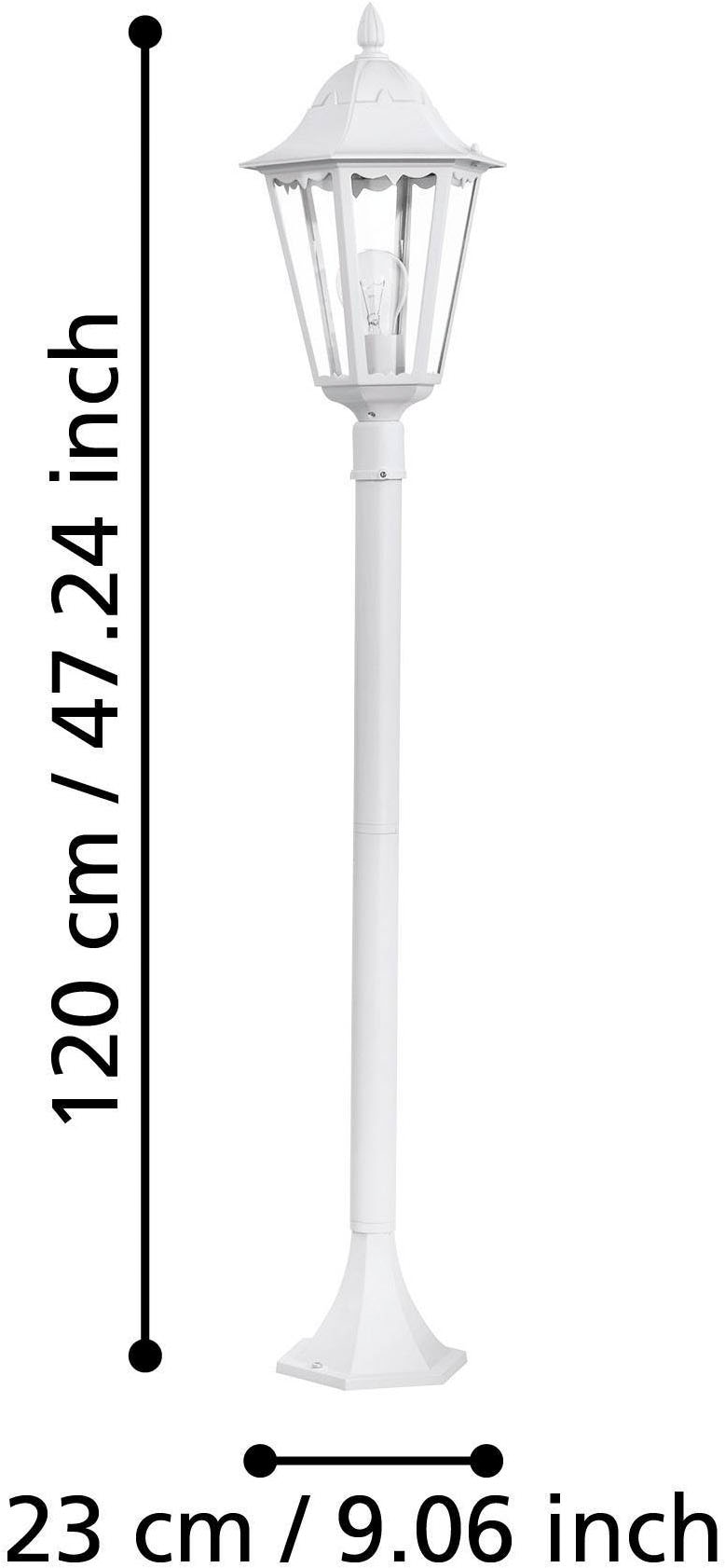 EGLO Stehlampe »Navedo Außen-Stehlmape, Außenlampe, Aluguss und Glas, E27, IP44, Lampe« E27 1 Stk. Stehleuchte - H120 x Ø23 cm - weiß - 1X60W exkl.