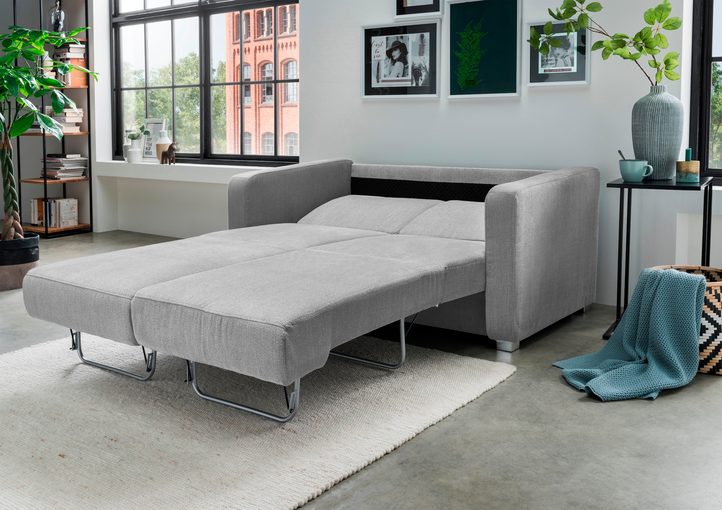 INOSIGN Schlafsofa »Mia Problemlöser Sofa, Einzelauszug, Bettsofa, zeitlos und bequem«, mit 2 Einzelauszügen als Längsschläfer