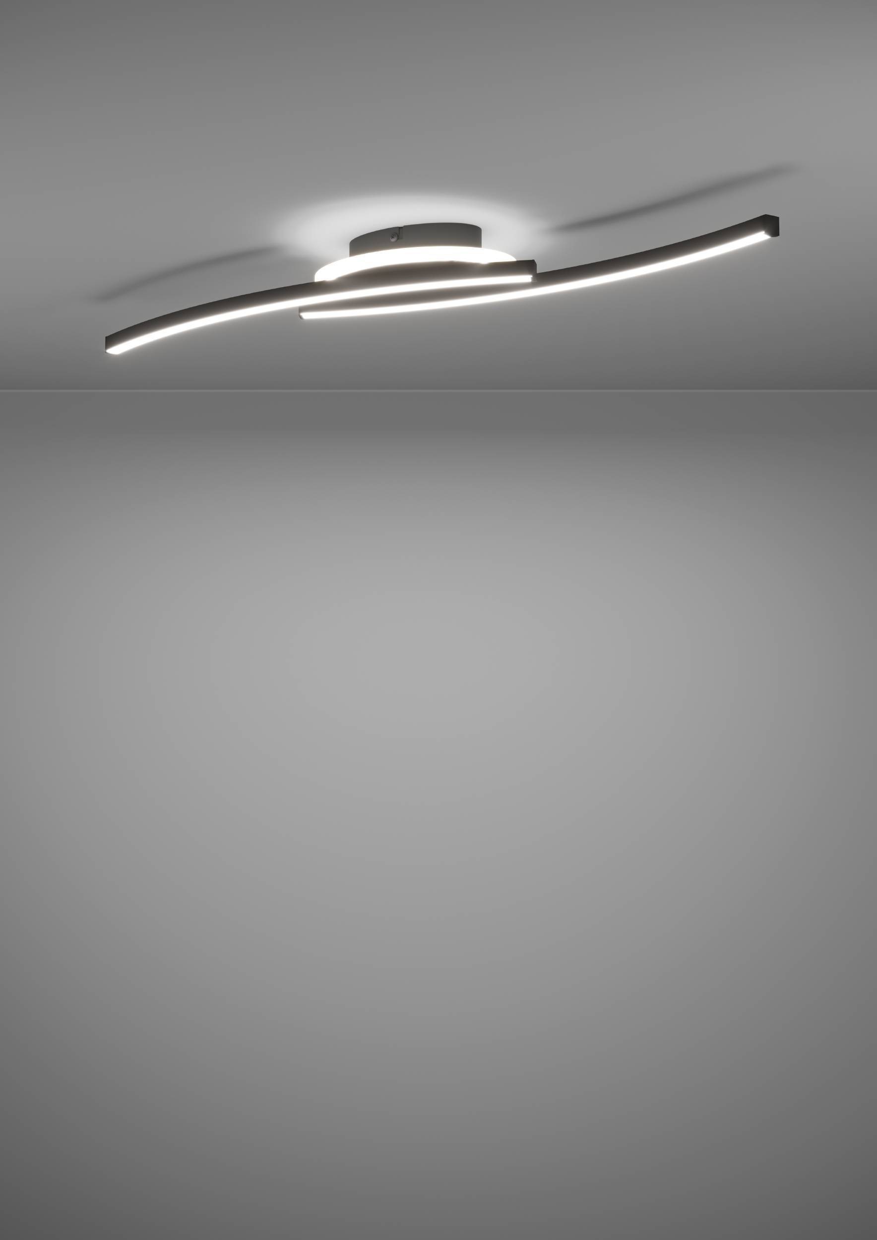 EGLO Deckenleuchte »Lungolago Deckenlampe, Bürolampe Decke, Metall und Kunststoff, Lampe« LED-Modul 1 Stk. Neutralweiß Wand-/Deckenleuchte - L74 x B14 x H6 cm - schwarz - 12W inkl.