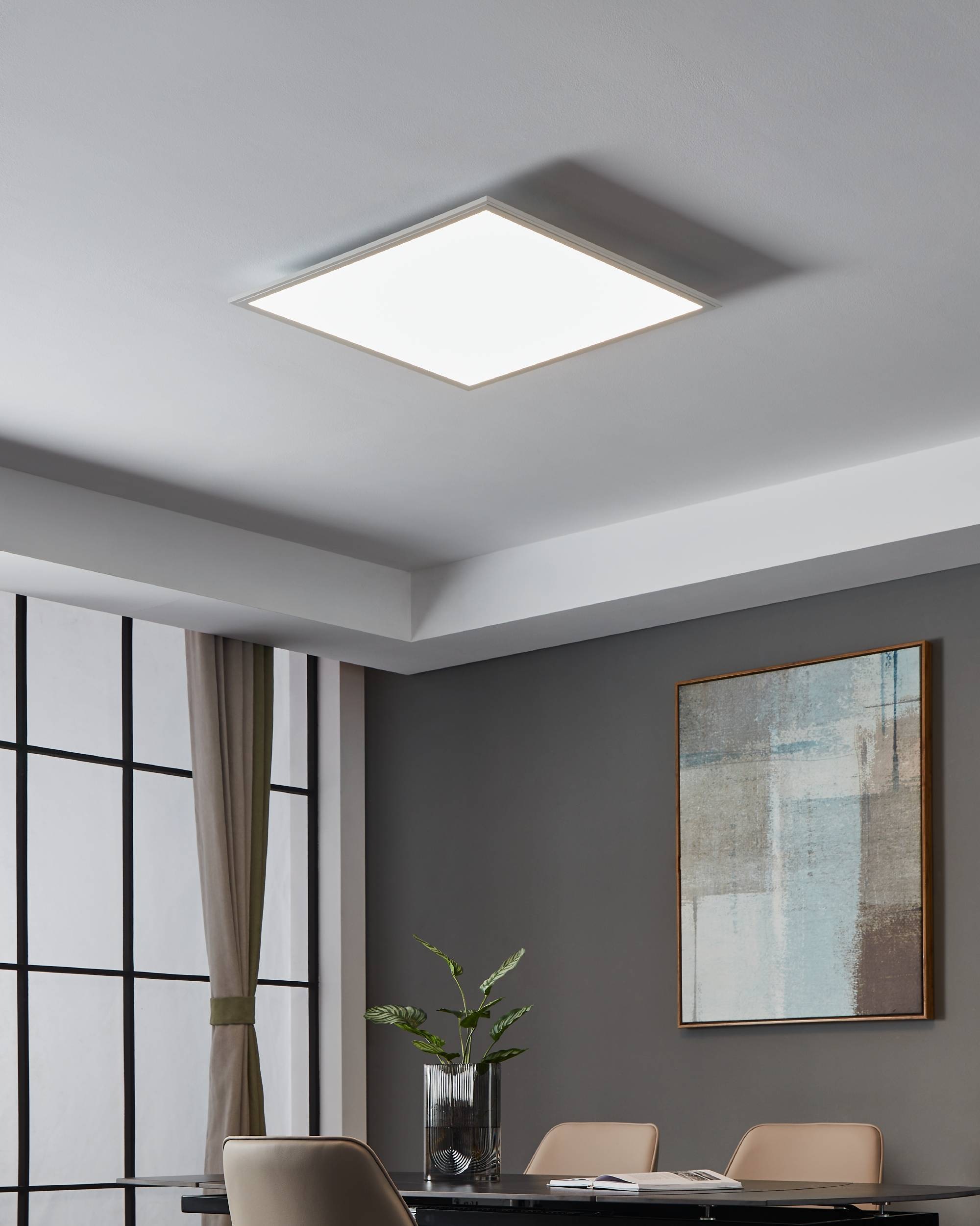 EGLO Deckenleuchte »SALOBRENA-Z Deckenlampe weiß, ZigBee 3.0, Timer, Panel, Disco-Modus«, Leuchtmittel LED-Modul | LED fest integriert, App/Sprachsteuerung Alexa, 59,5x59,5x5cm, exkl. Fernbedienung