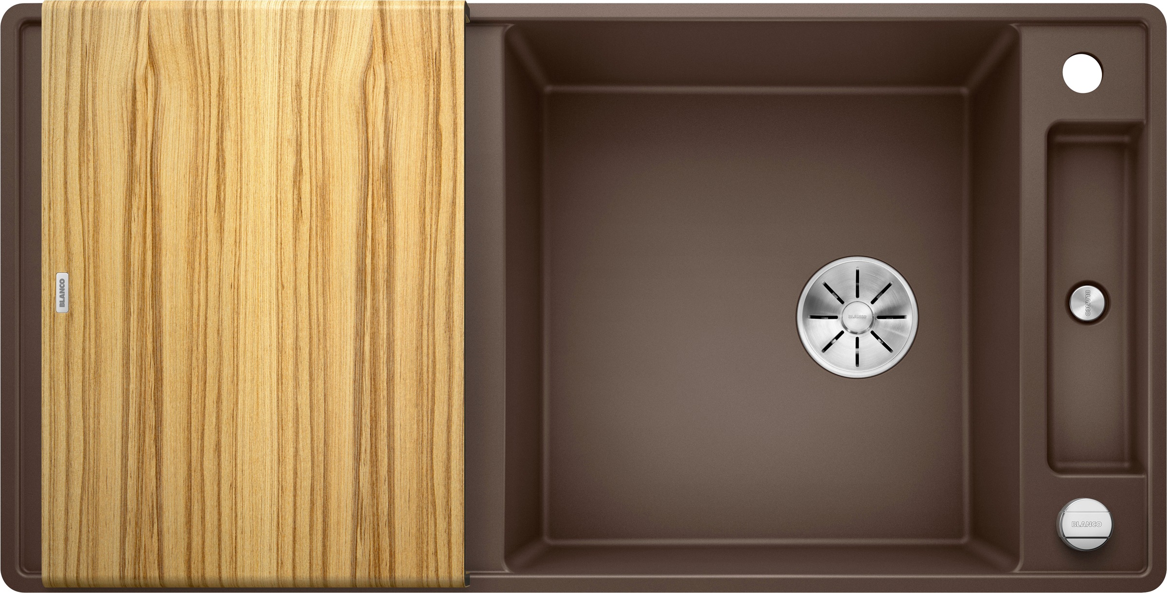 Blanco Granitspüle »AXIA III XL 6 S-F« 1 Stk. tlg. inklusive gratis Esche-Compound-Brückenschneidebrett