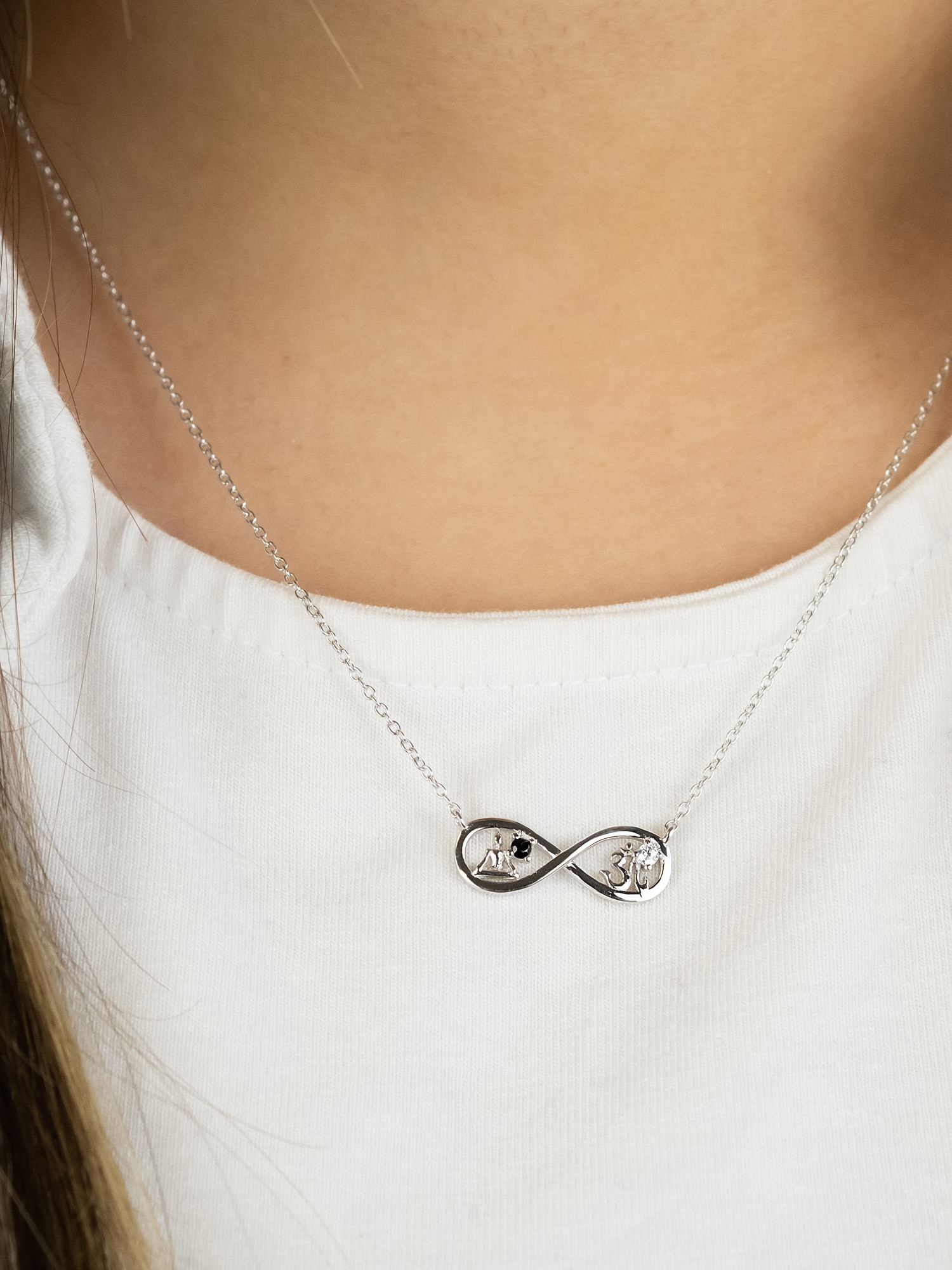 Engelsrufer Kette mit Anhänger »Yin Yang Infinity Buddha und Om« Made in Germany - mit Zirkonia (synth.)