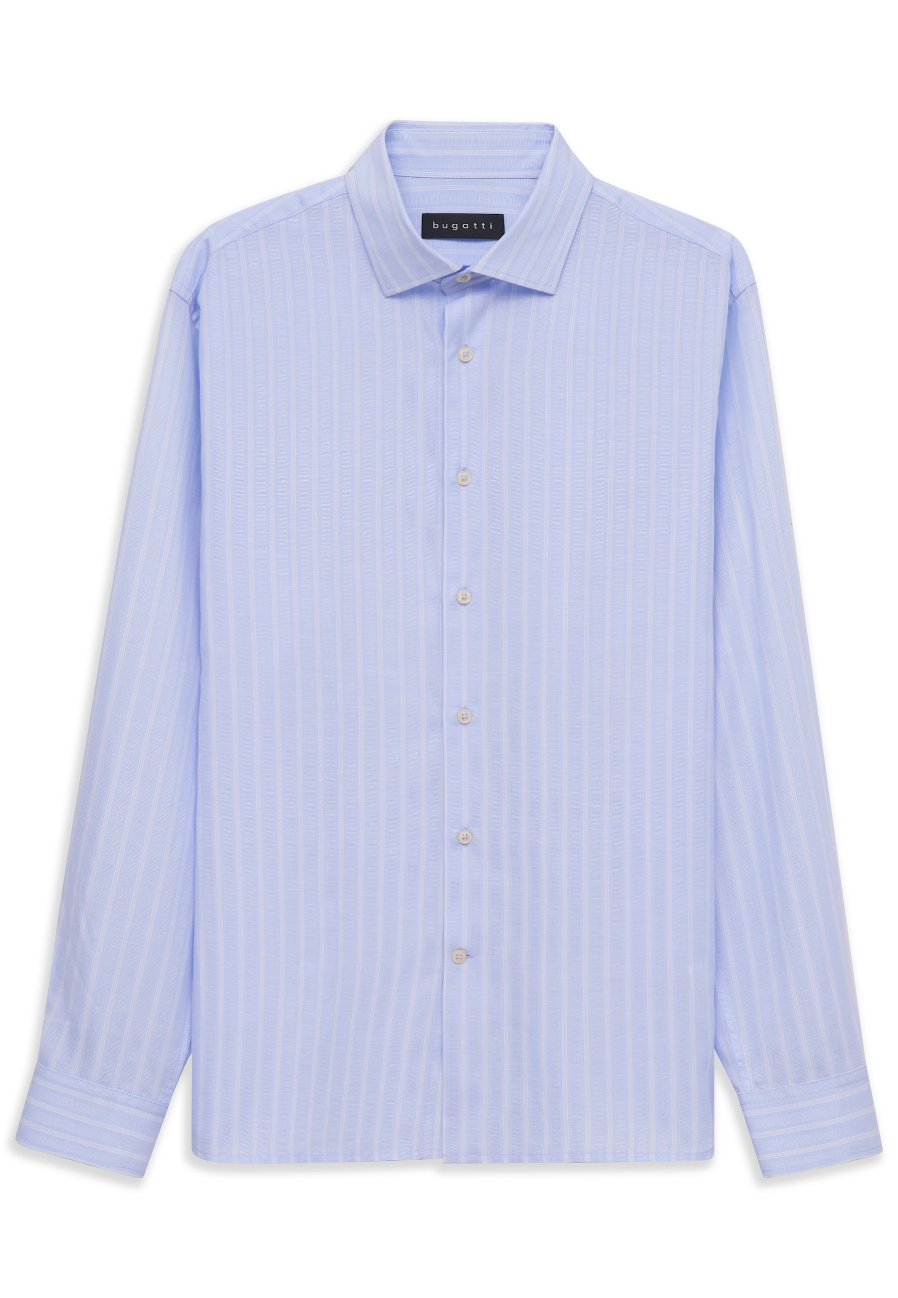 bugatti Businesshemd »Loose Fit« gestreift aus Leinen-Mix