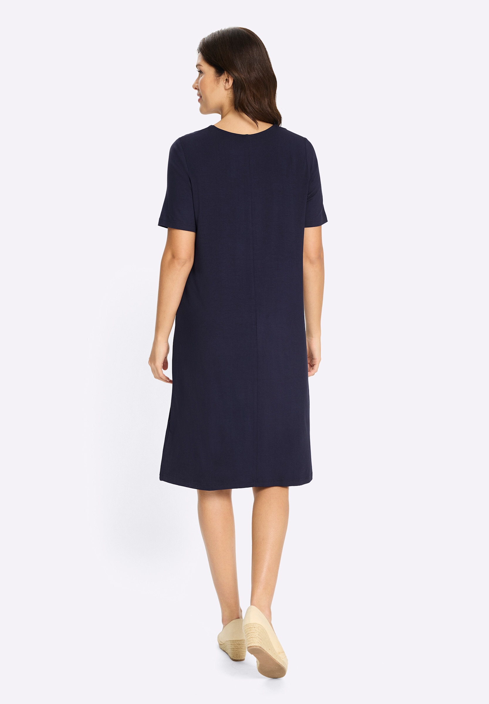 Sieh an! Shirtkleid »Jersey-Kleid Jerseykleid mit Biesenverzierung« Ohne Taschen