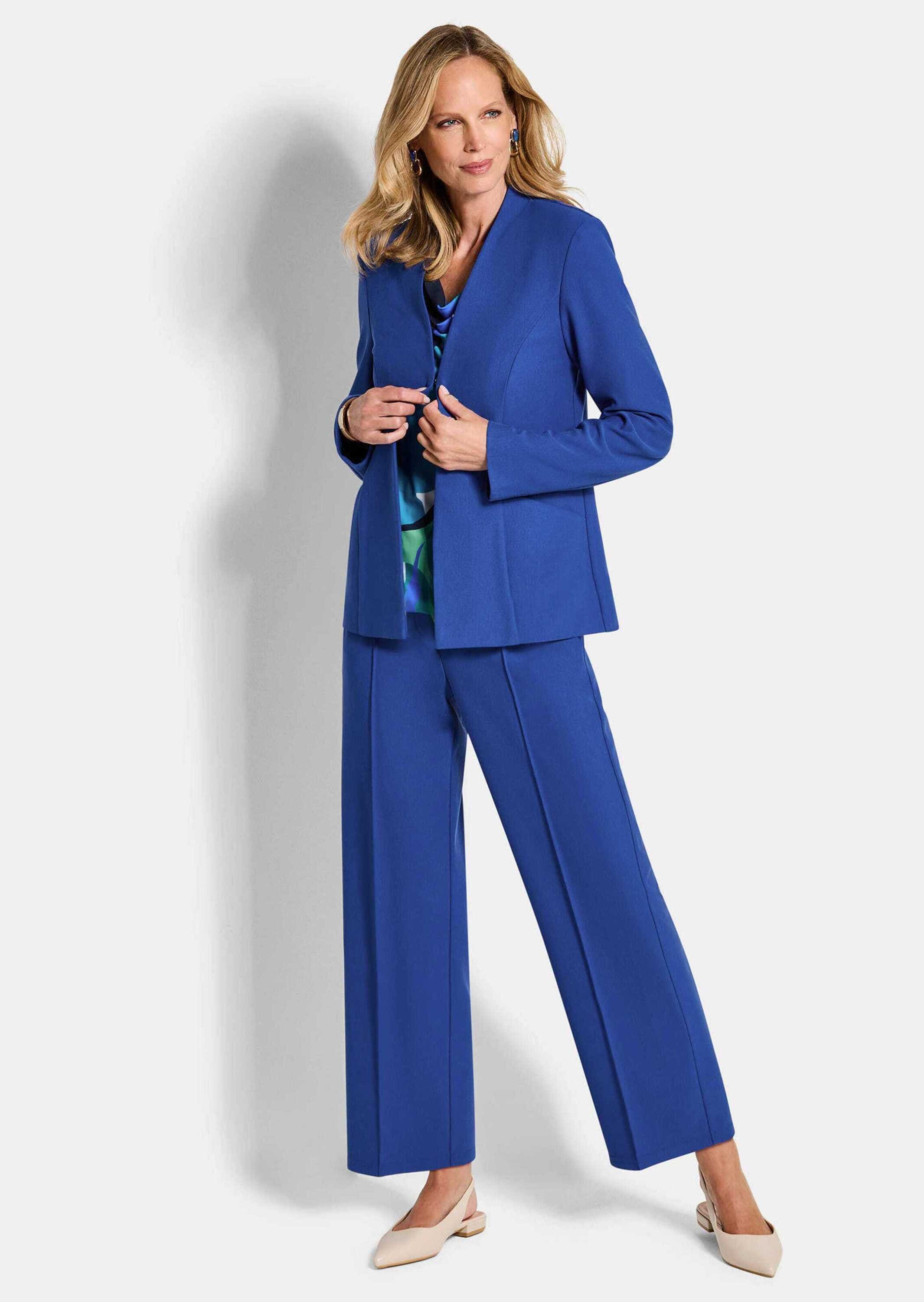 GOLDNER Jackenblazer »Kurzgröße Viskoseblazer in Piqué-Optik« figurschmeichelder Schnitt