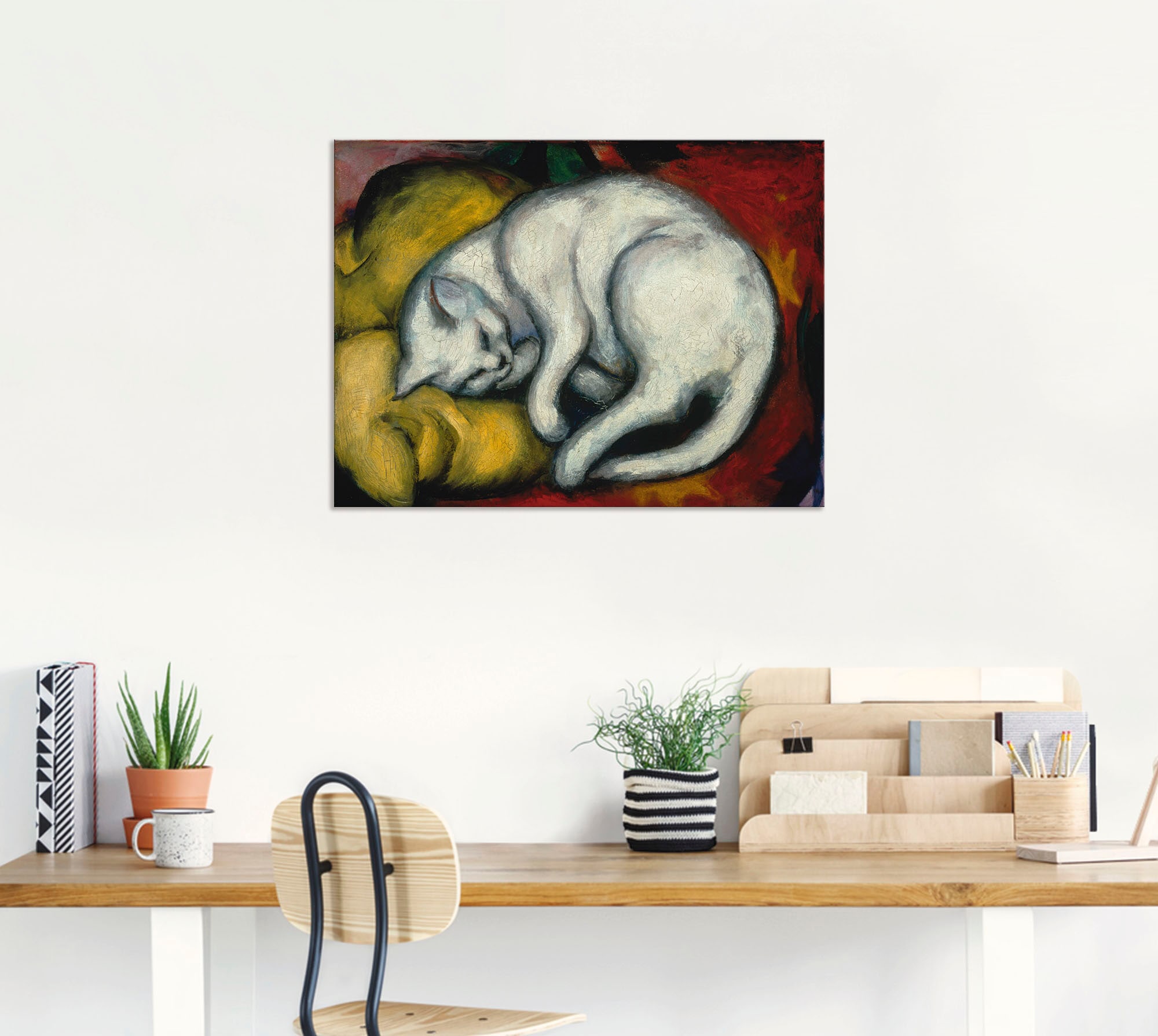 Artland Wandbild »Die weisse Katze. 1912«, Haustiere, (1 St.), als Alubild, Outdoorbild, Leinwandbild, Poster in verschied. Größen