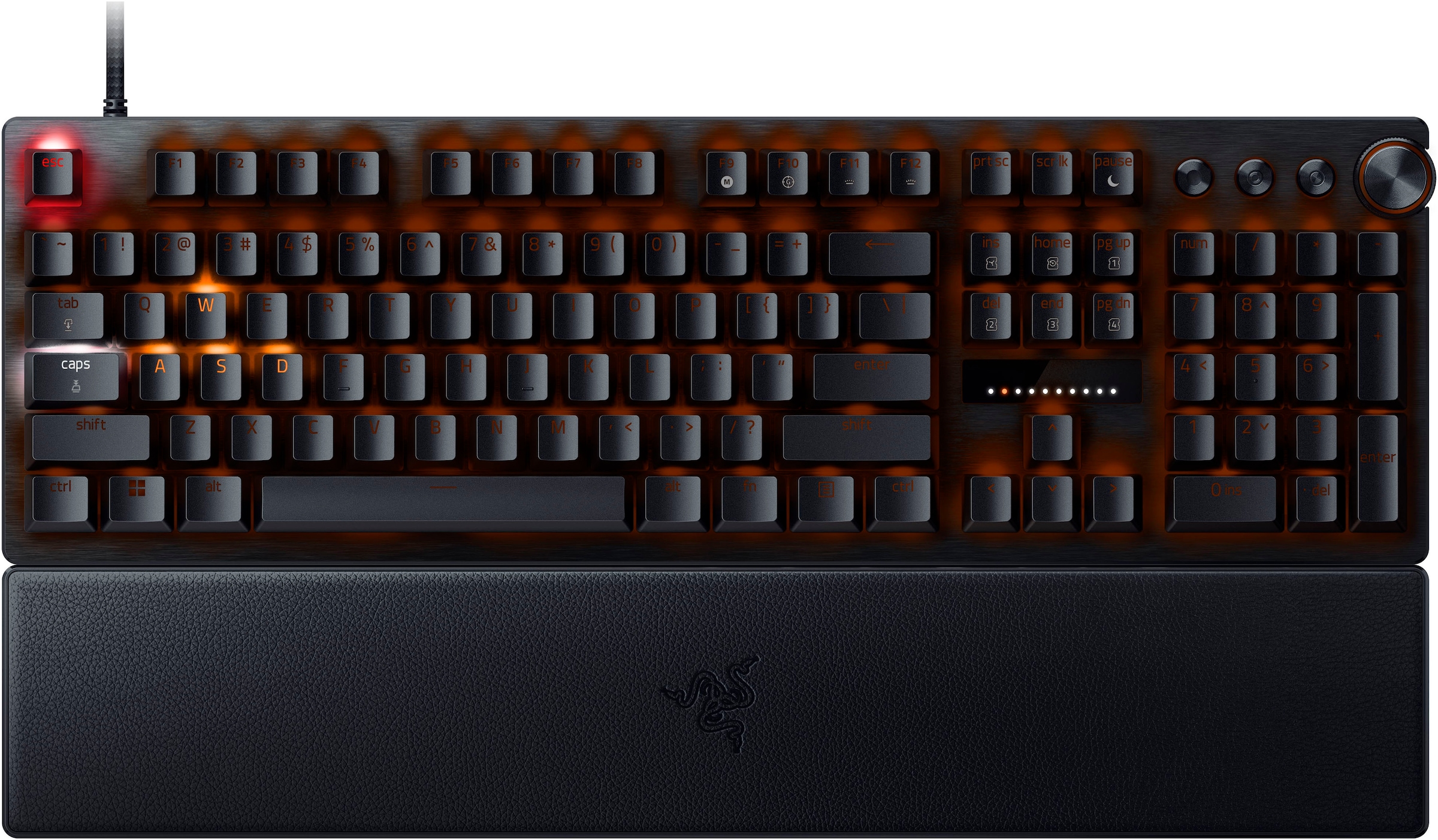 RAZER Gaming-Tastatur »Huntsman V3 Pro DE Layout«, (Funktionstasten-Handgelenkauflage-Makrotasten-Profil-Speicher-USB-Anschluss-Ziffernblock)