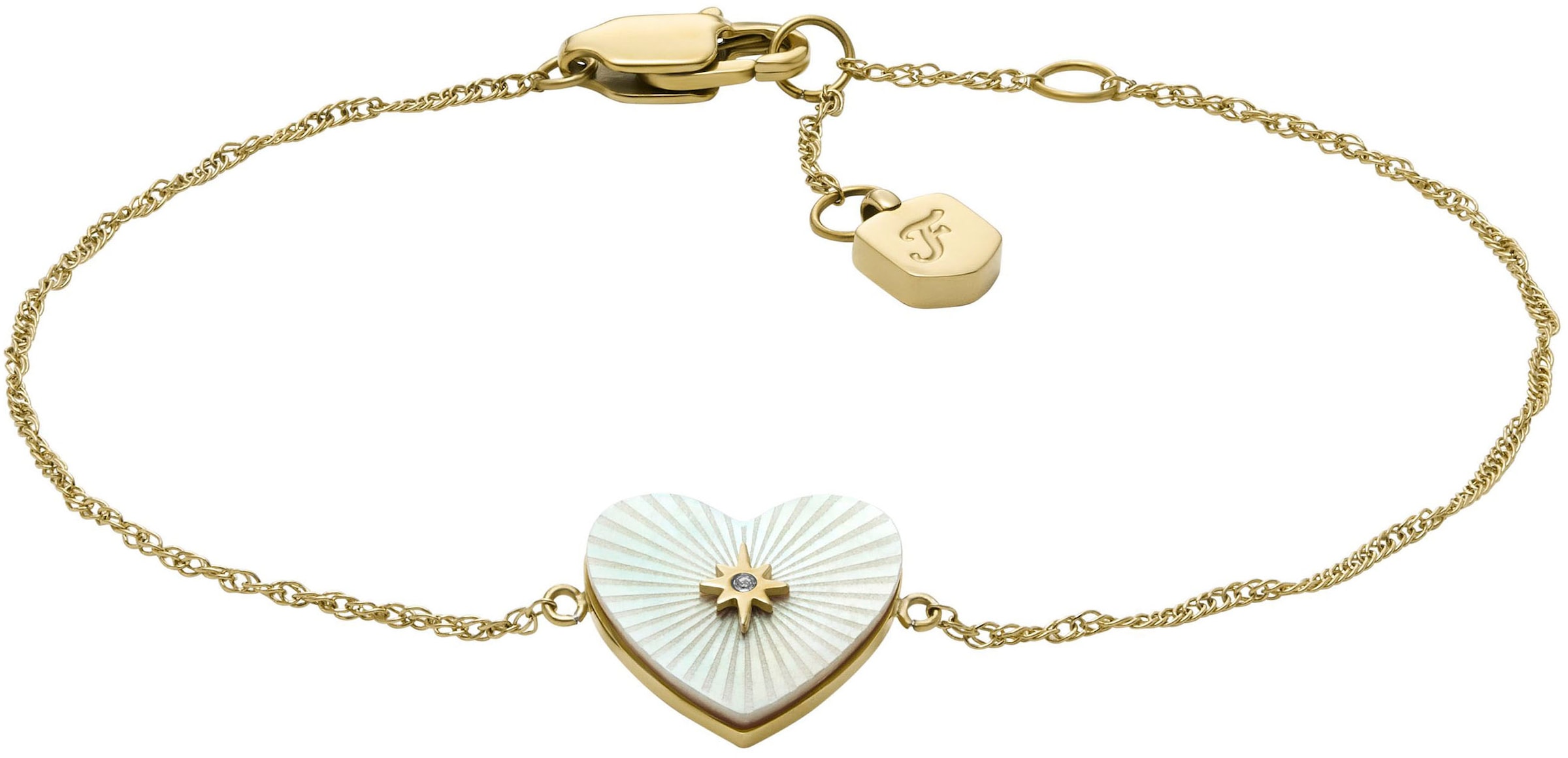 Armband »Schmuck Geschenk Edelstahl RADIANT LOVE HEART, JF04733710«, mit Glasstein -...