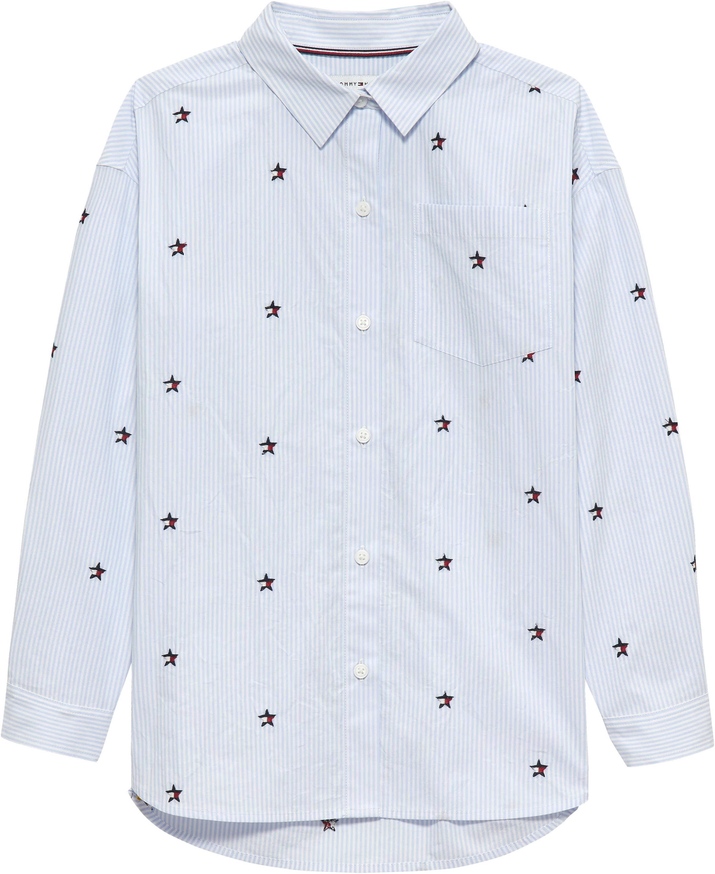 Tommy Hilfiger Hemdbluse »STRIPED STAR SHIRT LONG SLEEVE« Kinder bis 16 Jahre, mit Stickereien