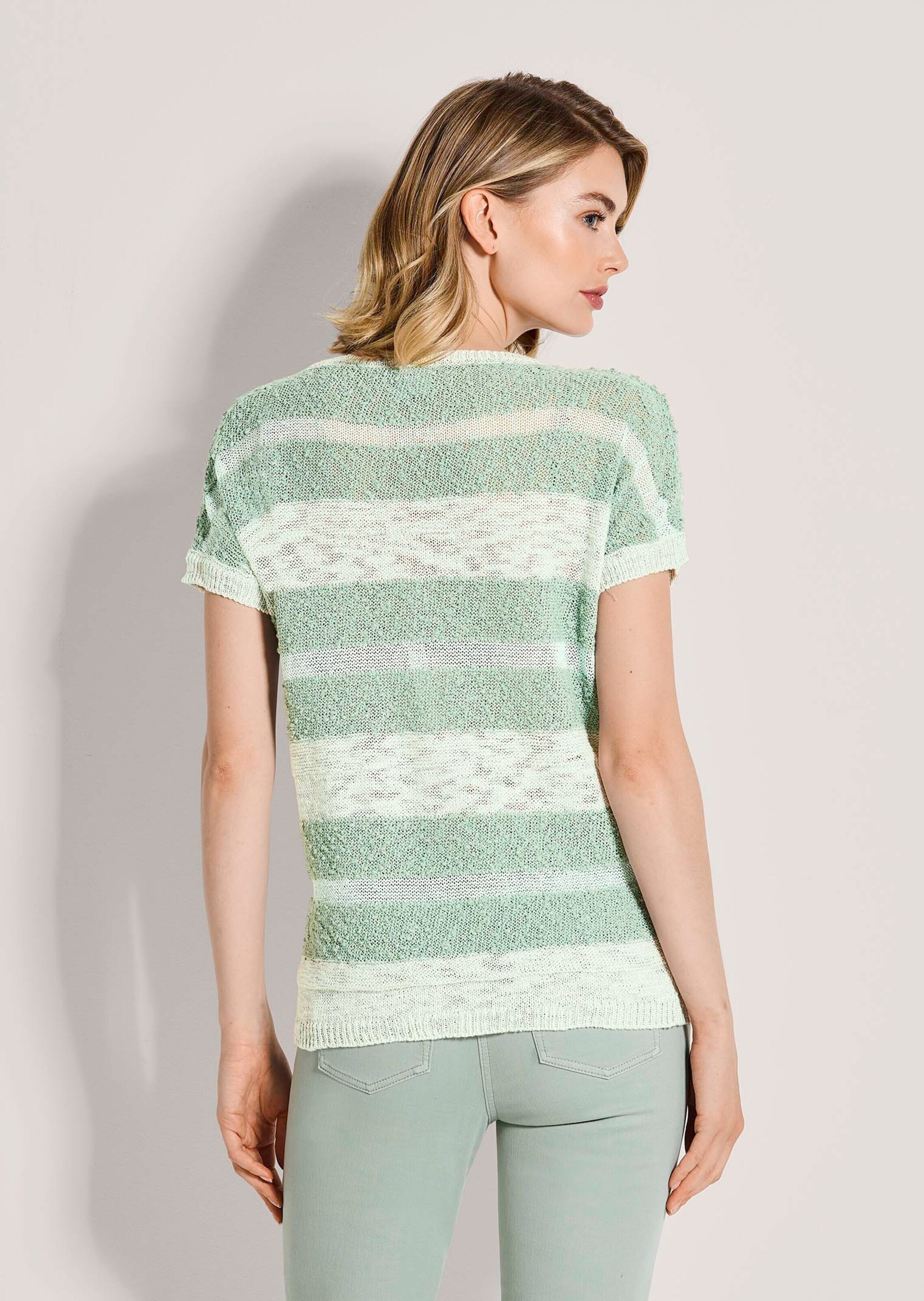 MADELEINE Longpullover »Pullover Kurzarm-Pullover mit Glanz-Effekt«