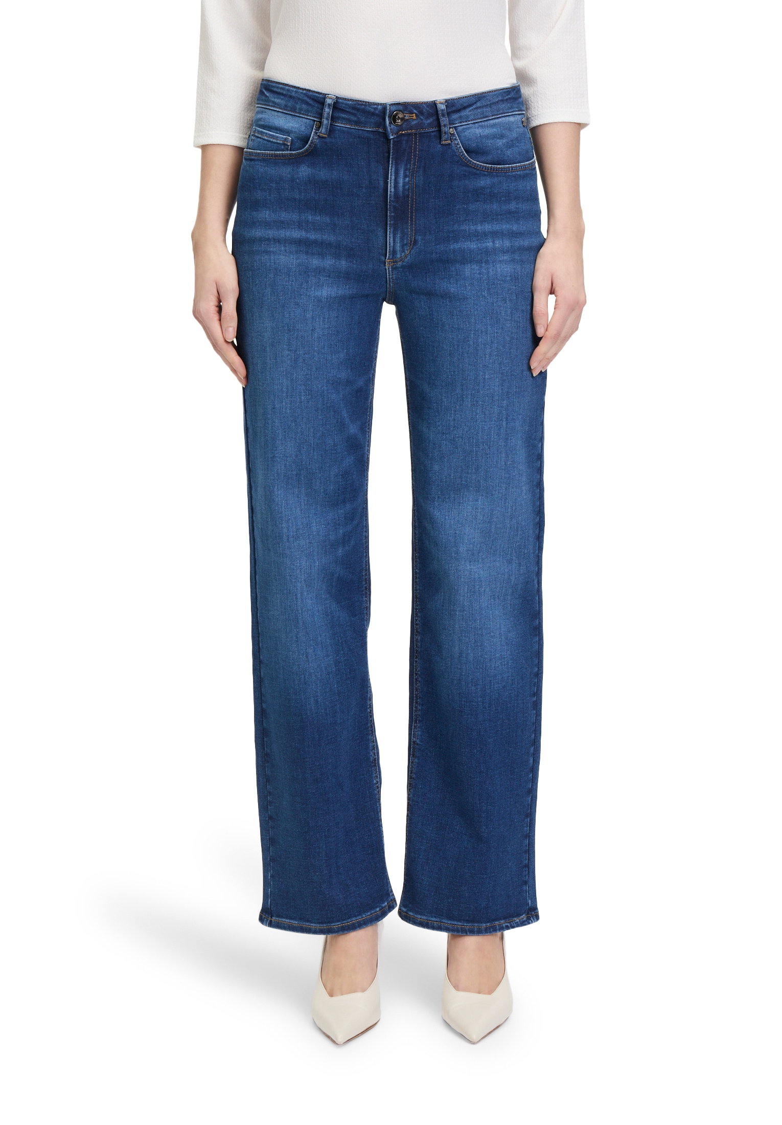 Betty&Co Taillenhose »High Waisted-Jeans mit weitem Bein«