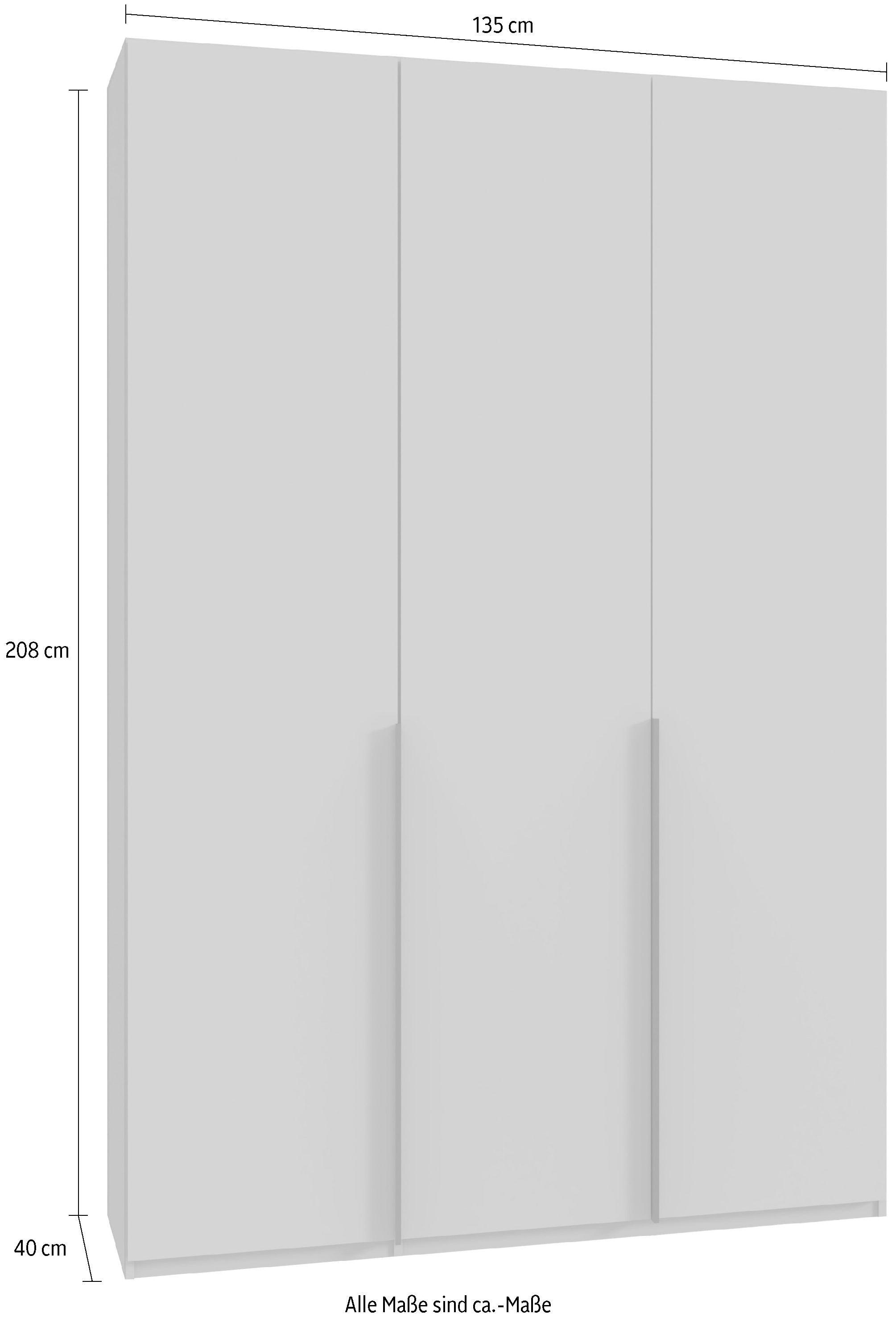 Wimex Kleiderschrank »Mugano,in 8 Breiten,3 Höhen,2 Tiefen, viele Farben, Made in Germany«, (in Basic oder Premium Ausstattung mit 2 weiteren Einlegeböden), mit langen oder kurzen Griffen aus Metall, mit oder ohne Spiegel