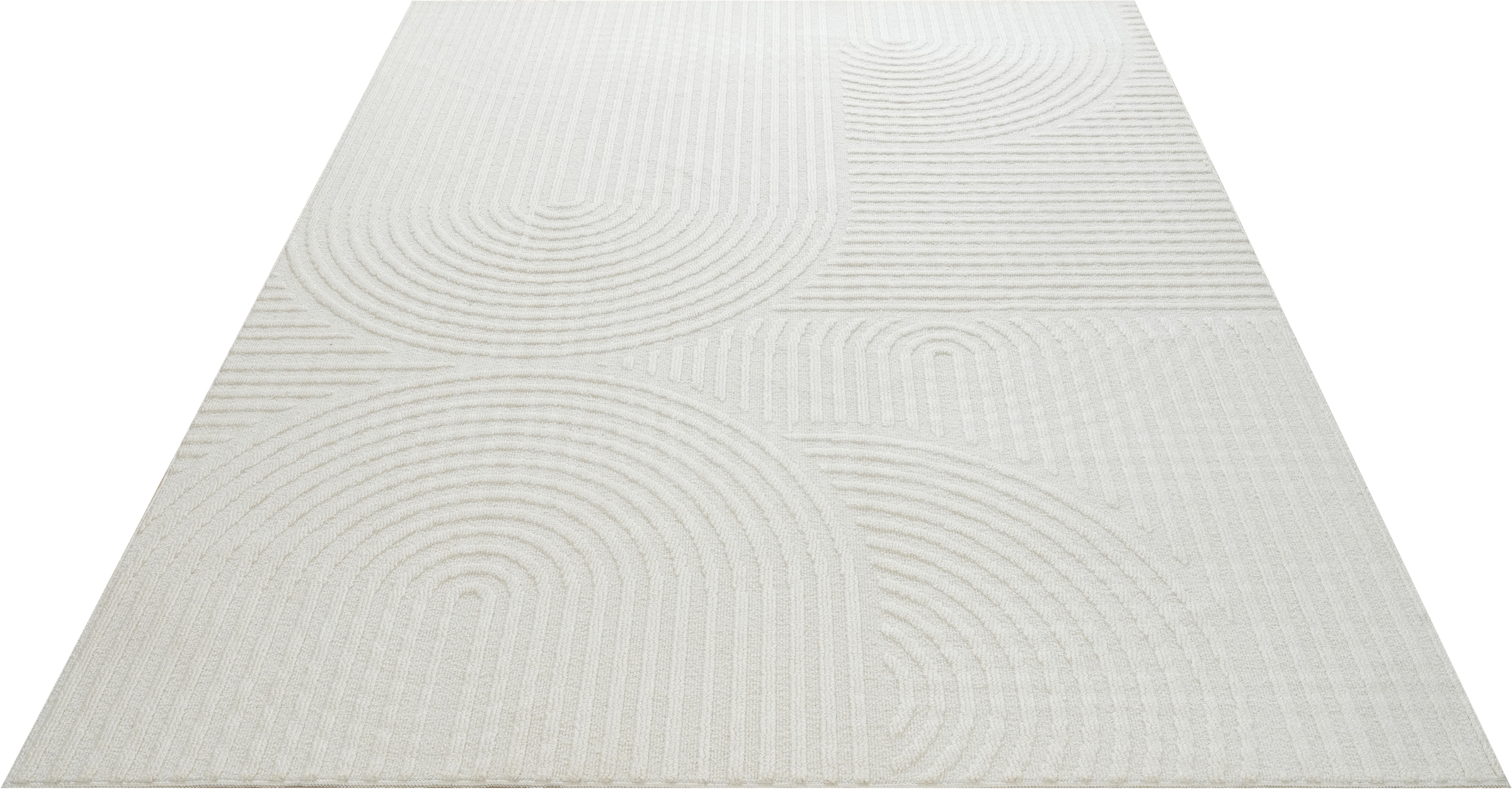 OTTO home Teppich »Jola, In- und Outdoor geeignet, Hoch-Tief-Design, Scandi« rechteckig 9 mm Höhe Hoch-Tief-Struktur, Zen, Wetterfest & UV-beständig, Balkon, Camping