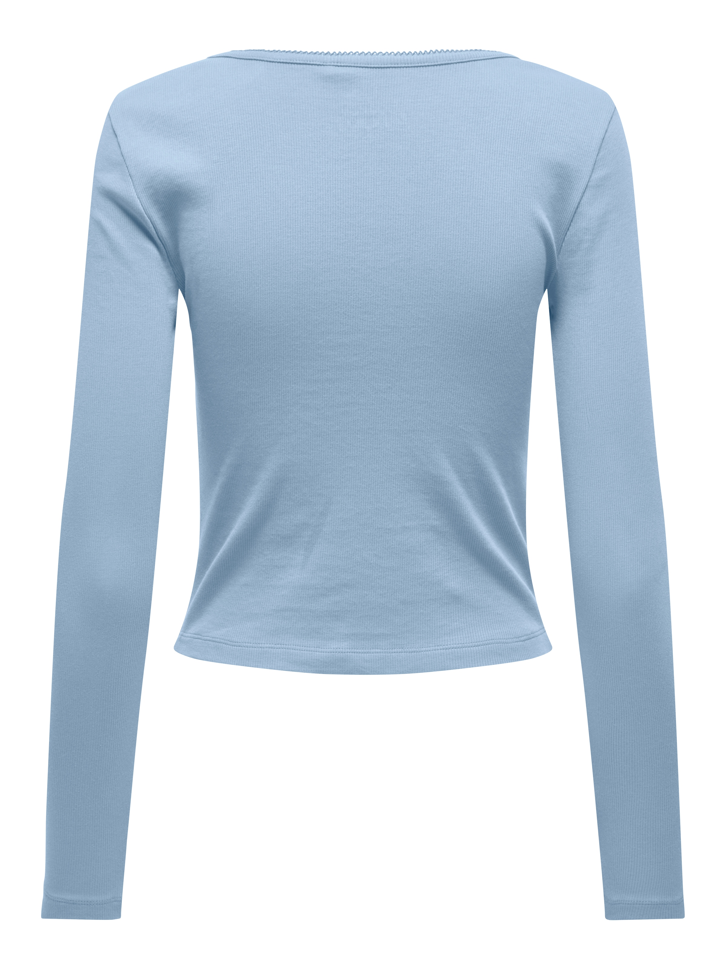 ONLY Langarmshirt »ONLBETTY LIFE L/S SCALLOP V-NECK CC JRS« mit Raffung am Ausschnitt