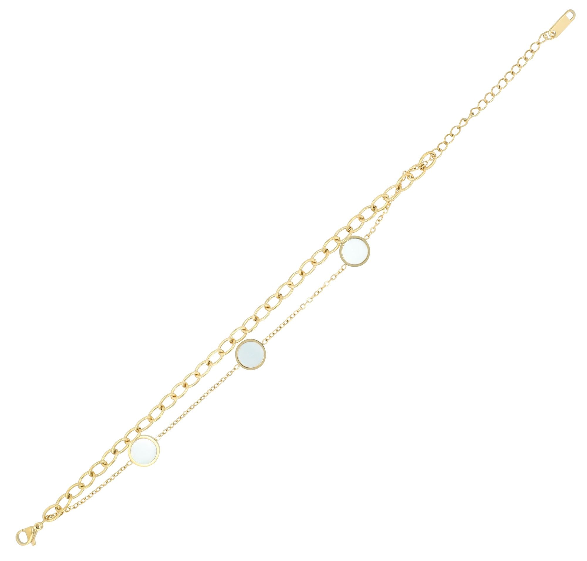 Adelia´s Armband »Damen Armband aus Edelstahl mit Perlmutt 17 cm«