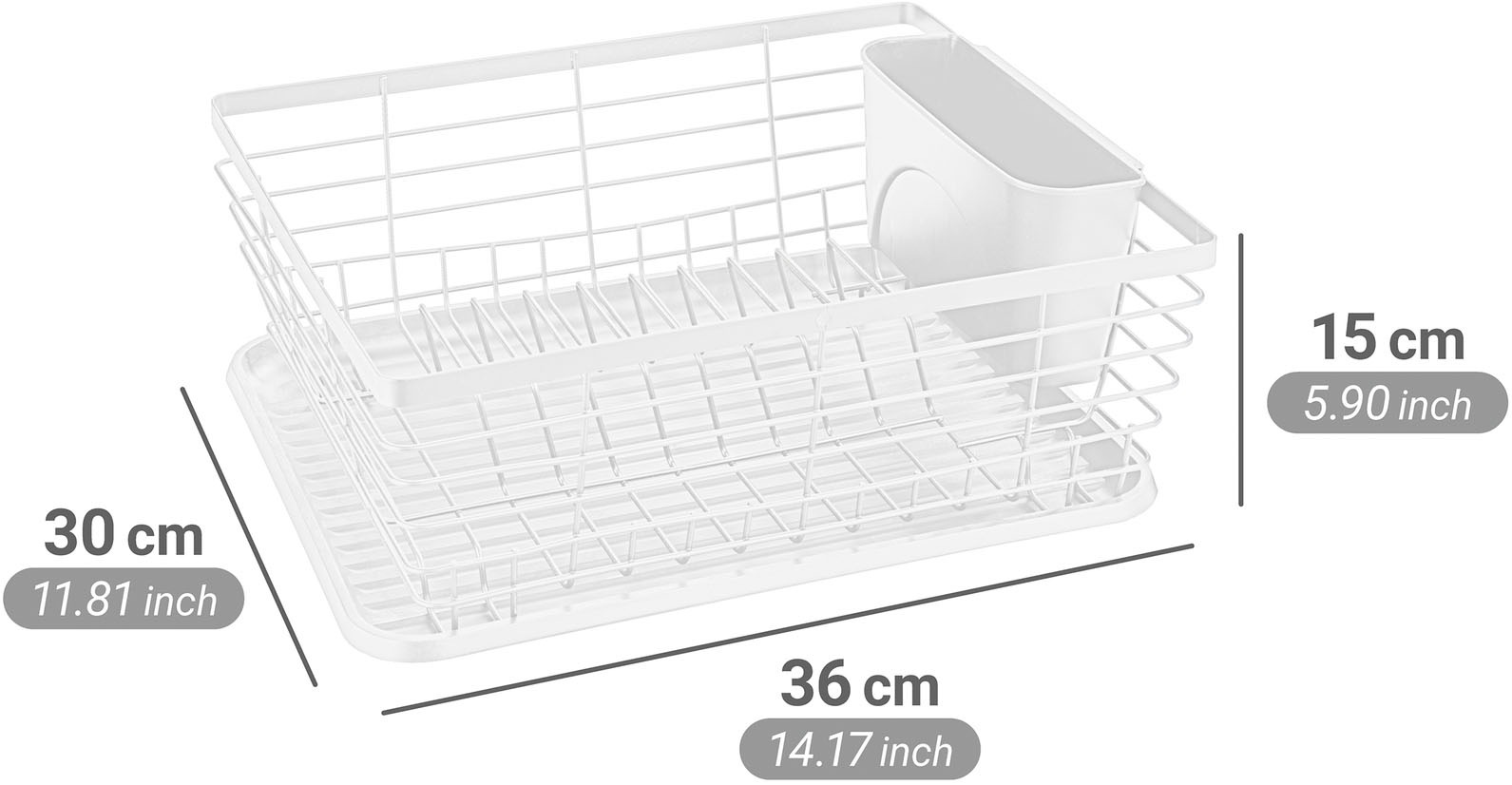 WENKO Geschirrständer »Modell Drip« Geschirrabtropfer mit abnehmbarem Besteckkorb und Abtropfschale