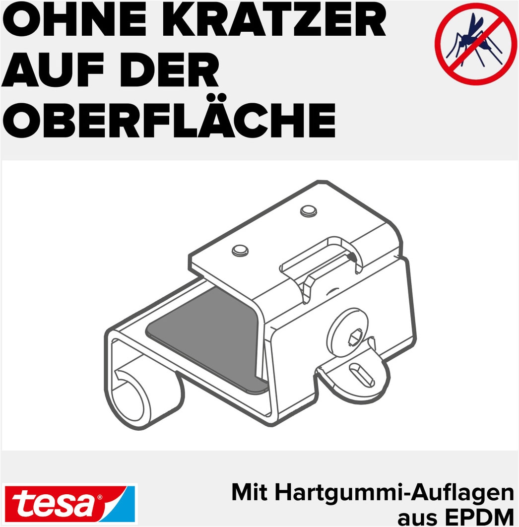 tesa Insektenschutz-Tür »Klemm-Adapter-Set - Tür-Klemme, Montage KIT« Packung, Adapter für FALT Fenster-türen, 3 Stk. tlg. INSECT STOP einfache Montage, ohne Bohren oder Schrauben