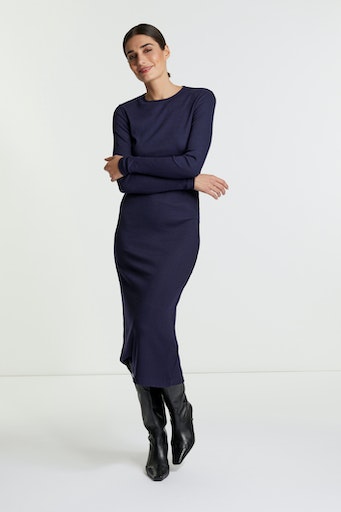 Jerseykleid, in modischer Midi-Länge