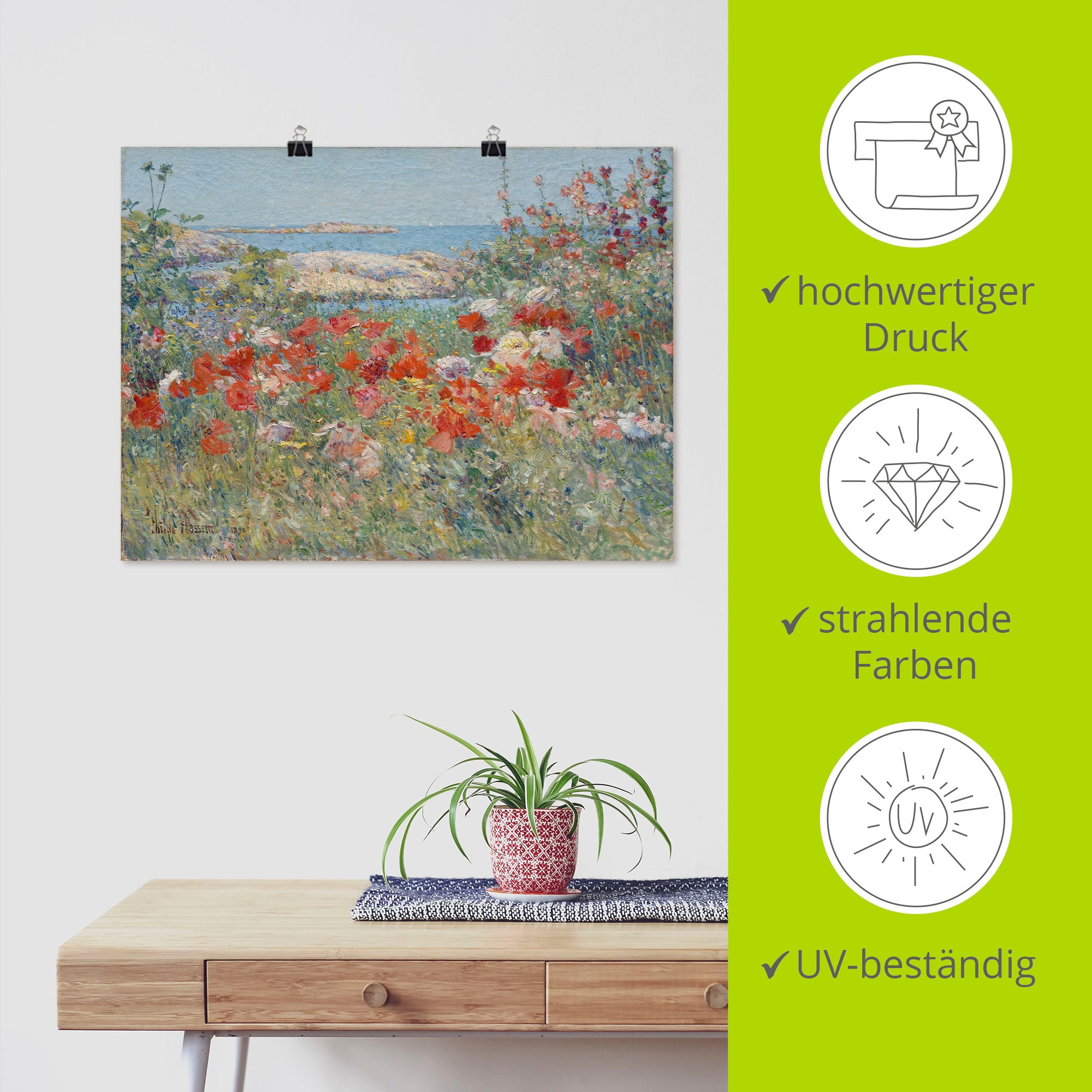 Artland Wandbild »Celia Thaxters Garten 1890.« Blumenwiese 1 Stk. tlg. als Leinwandbild, Poster in verschied. Größen