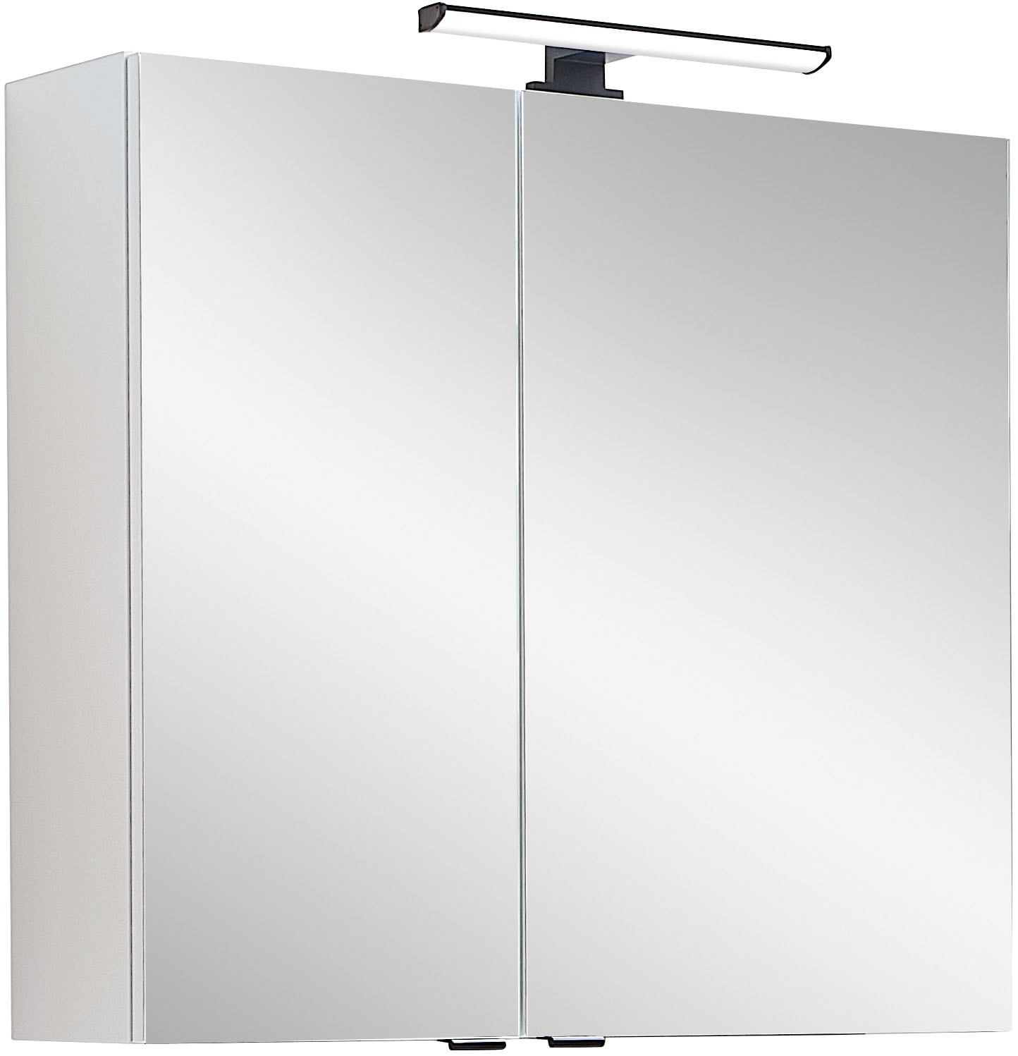 Saphir Badezimmerspiegelschrank »Quickset 500, 2 Türen, 67cm breit, LED-Aufsatzleuchte« inkl. Schalter und Steckdose