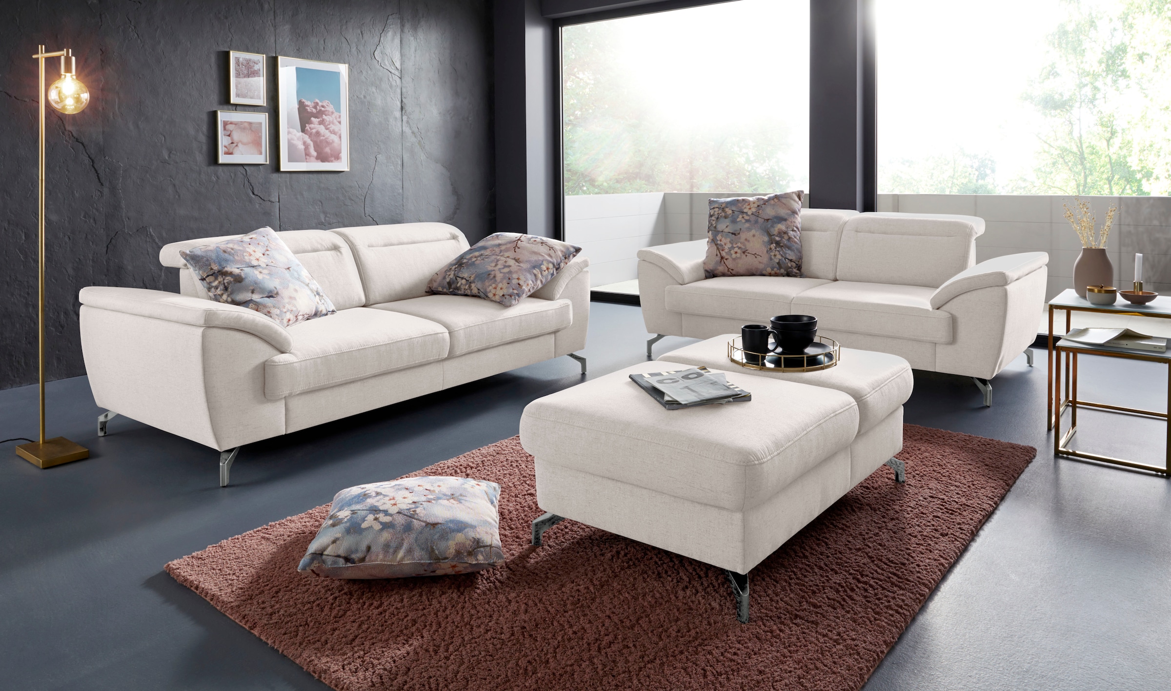 sit&more Hocker »Percy«, Fußhöhe 12 cm, mit Klappfunktion, wahlweise in 2 Fußfarben