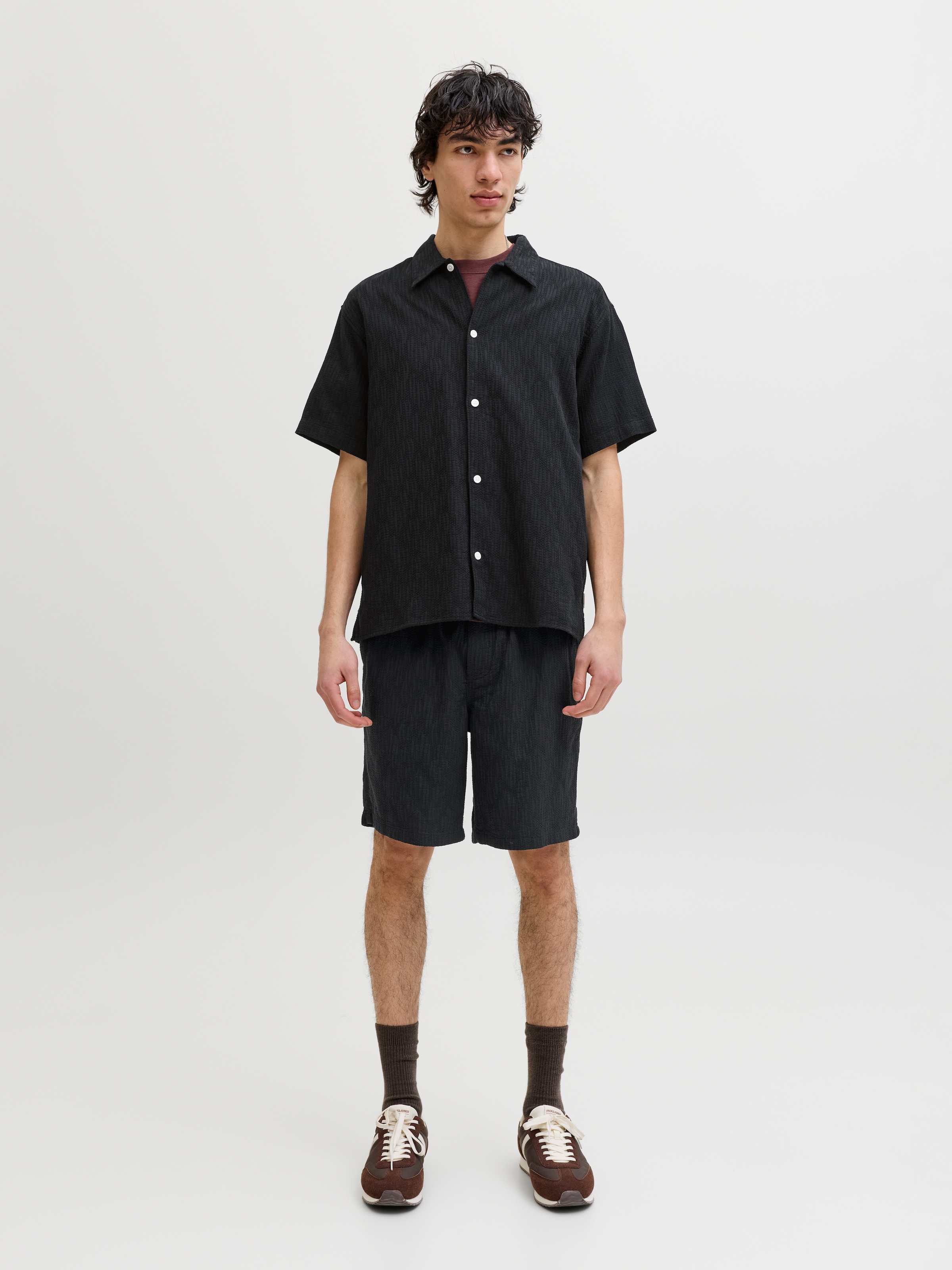Jack & Jones Kurzarmhemd »JORMONTAUK WAVY TEXTURE SHIRT SS SN« Baumwolle, relaxed fit