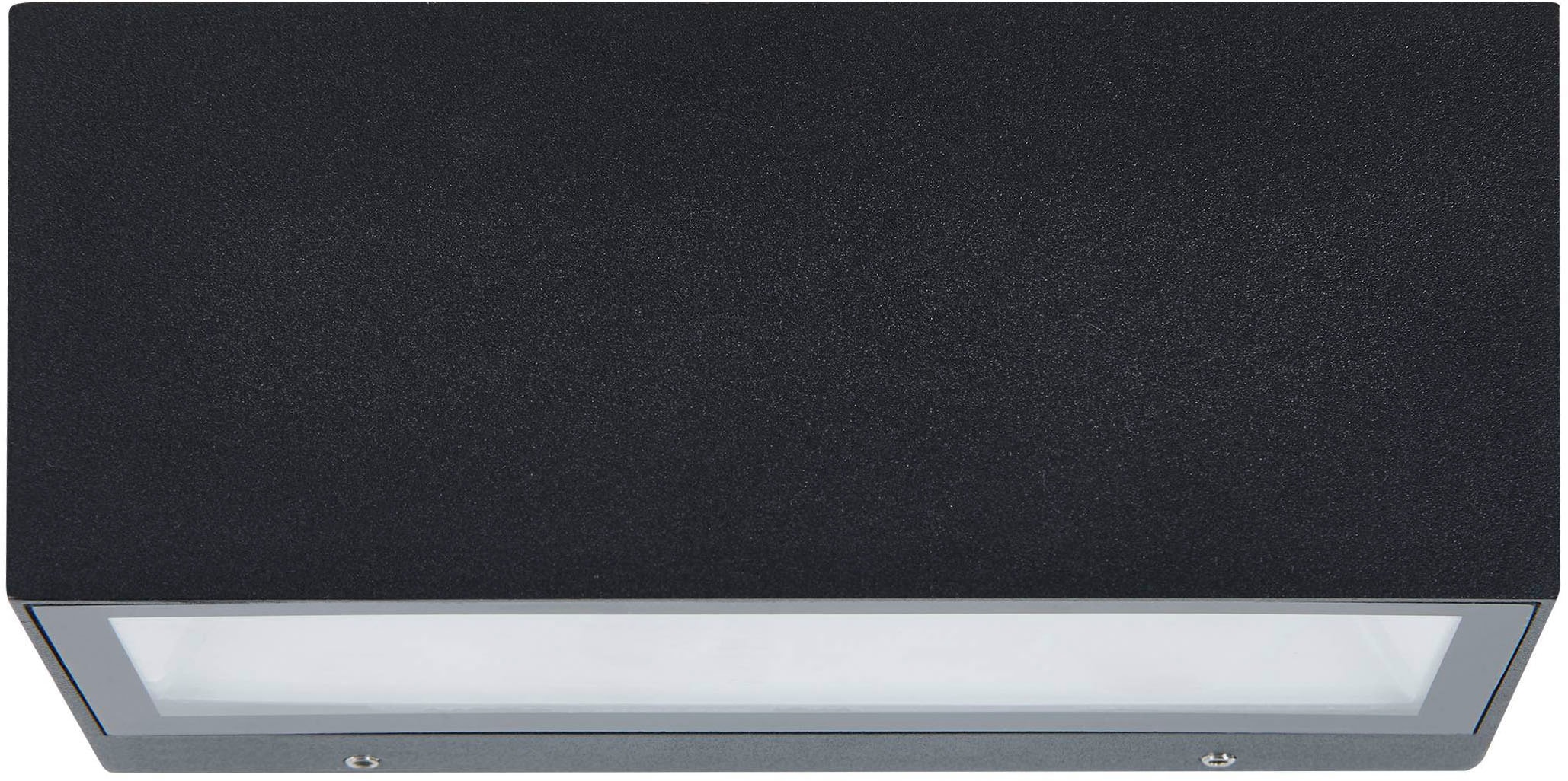 EGLO Wandleuchte »Spongano Wandlampe, Außenbeleuchtung, Aluminium und Glas, IP65, Lampe« LED-Modul 1 Stk. Kaltweiß | Neutralweiß | Warmweiß Wand-/Deckenleuchte - L18,5 x H9 x AL7,5 cm - schwarz - 2X5W inkl.