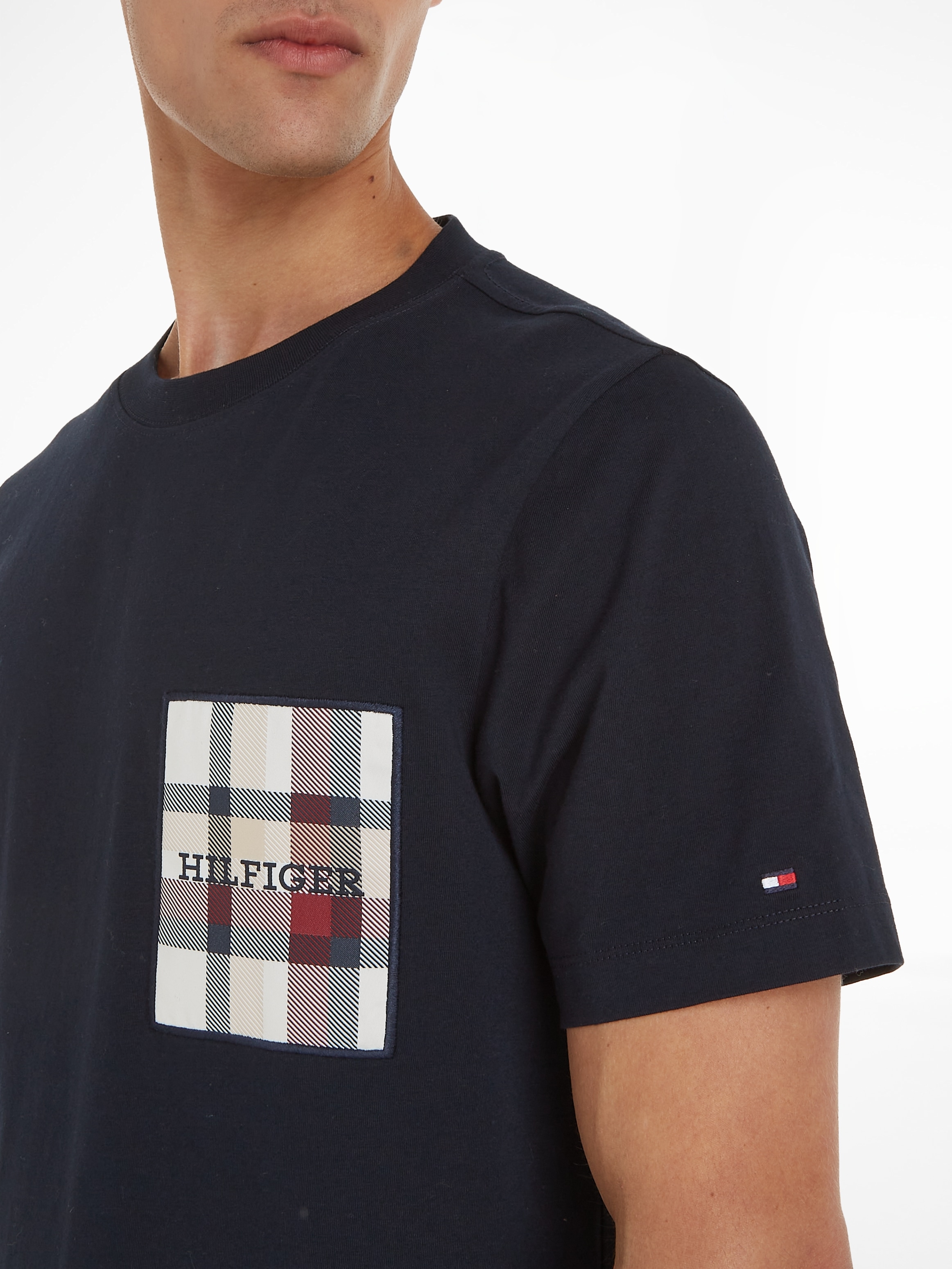 Tommy Hilfiger T-Shirt »CHECK MONOTYPE LABEL TEE«