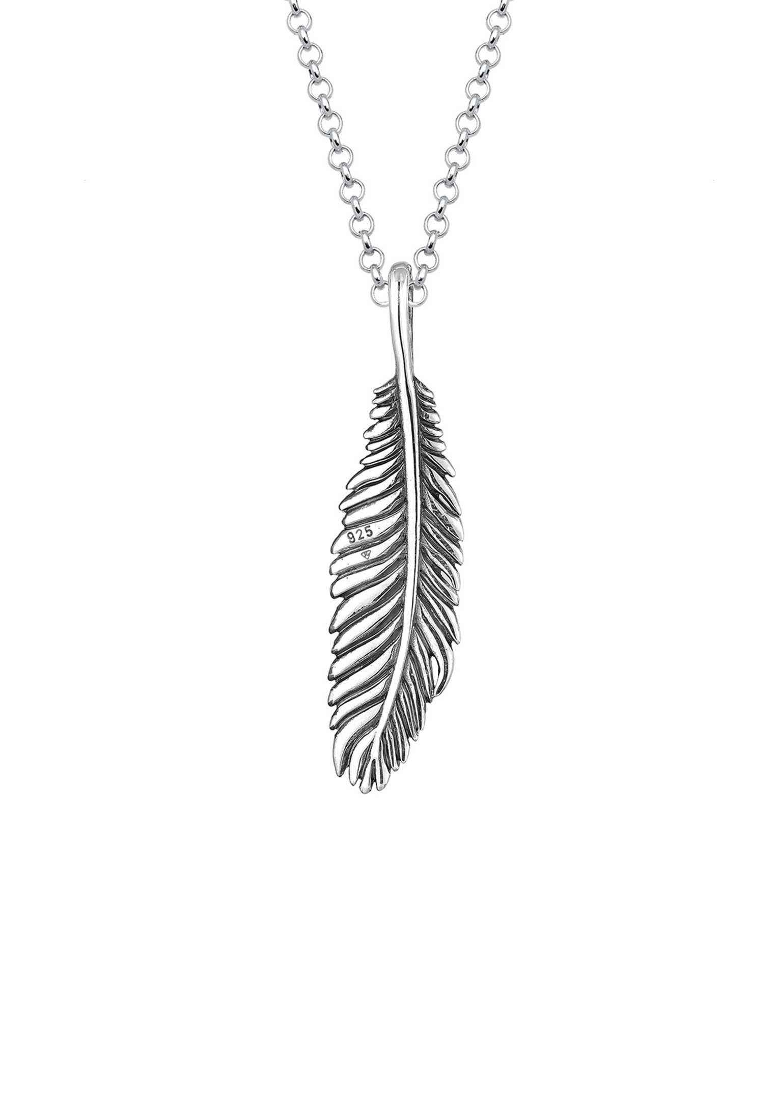 Kuzzoi Kette mit Anhänger »Halskette Herren Feder Vogel 925 Silber«