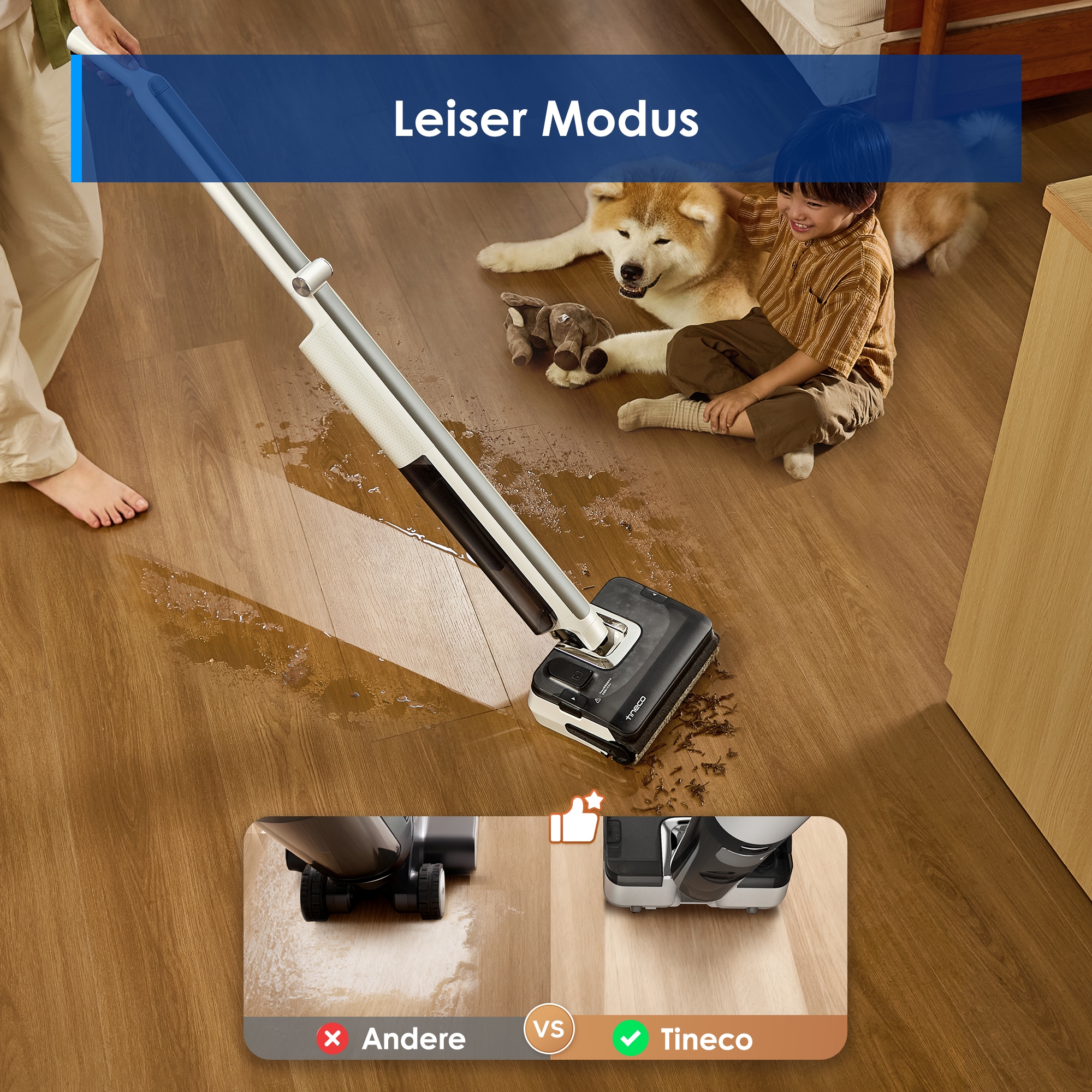 Tineco Nass-Trocken-Sauger »FLOOR ONE i7 Fold Premium, 3,5kg leicht, klappbar, 85°C Trocknung« 22.000pa Saugleistung, 50 Min Laufzeit