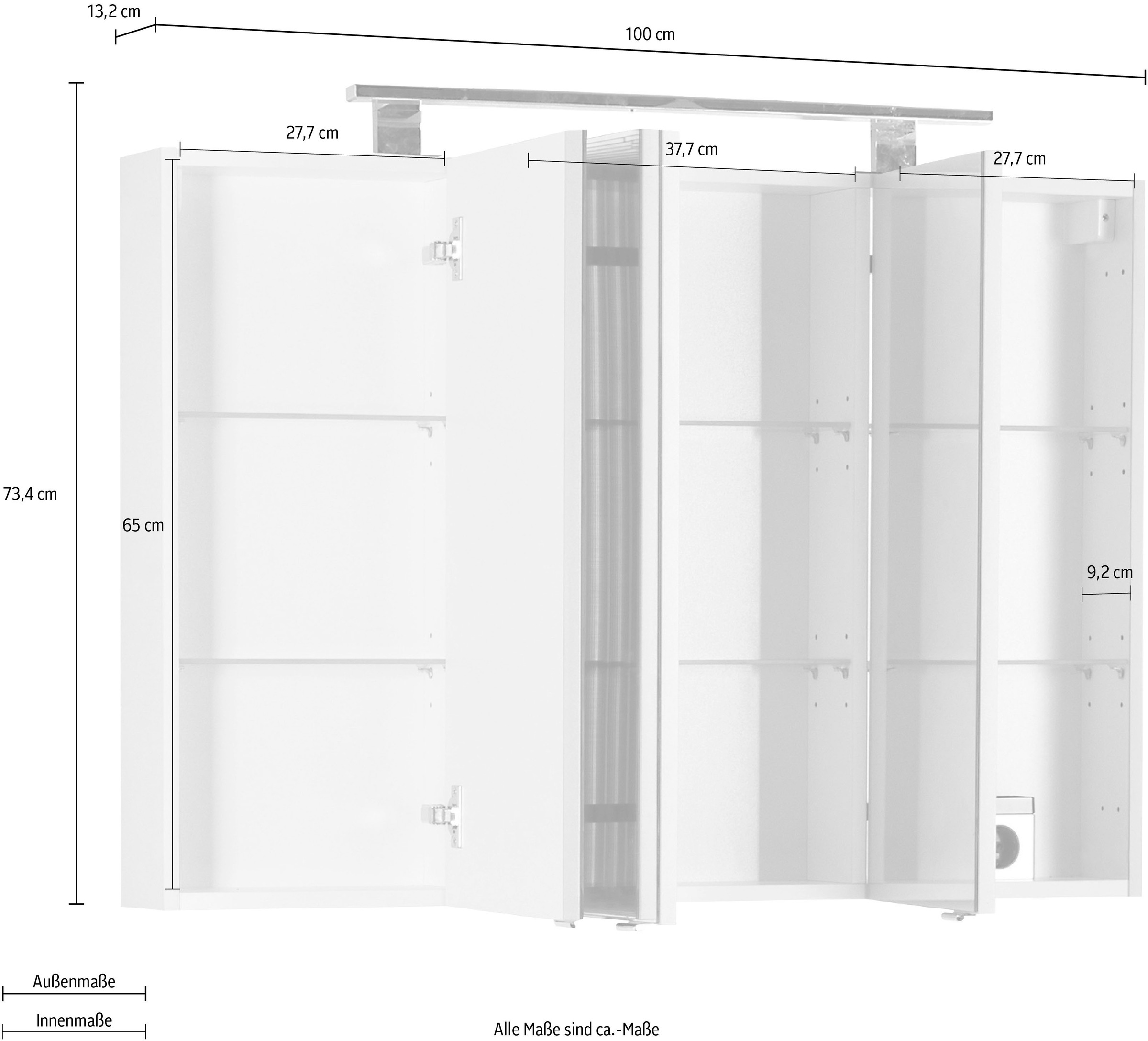 MARLIN Spiegelschrank »3400 Basic«, Breite 100 cm bei OTTO