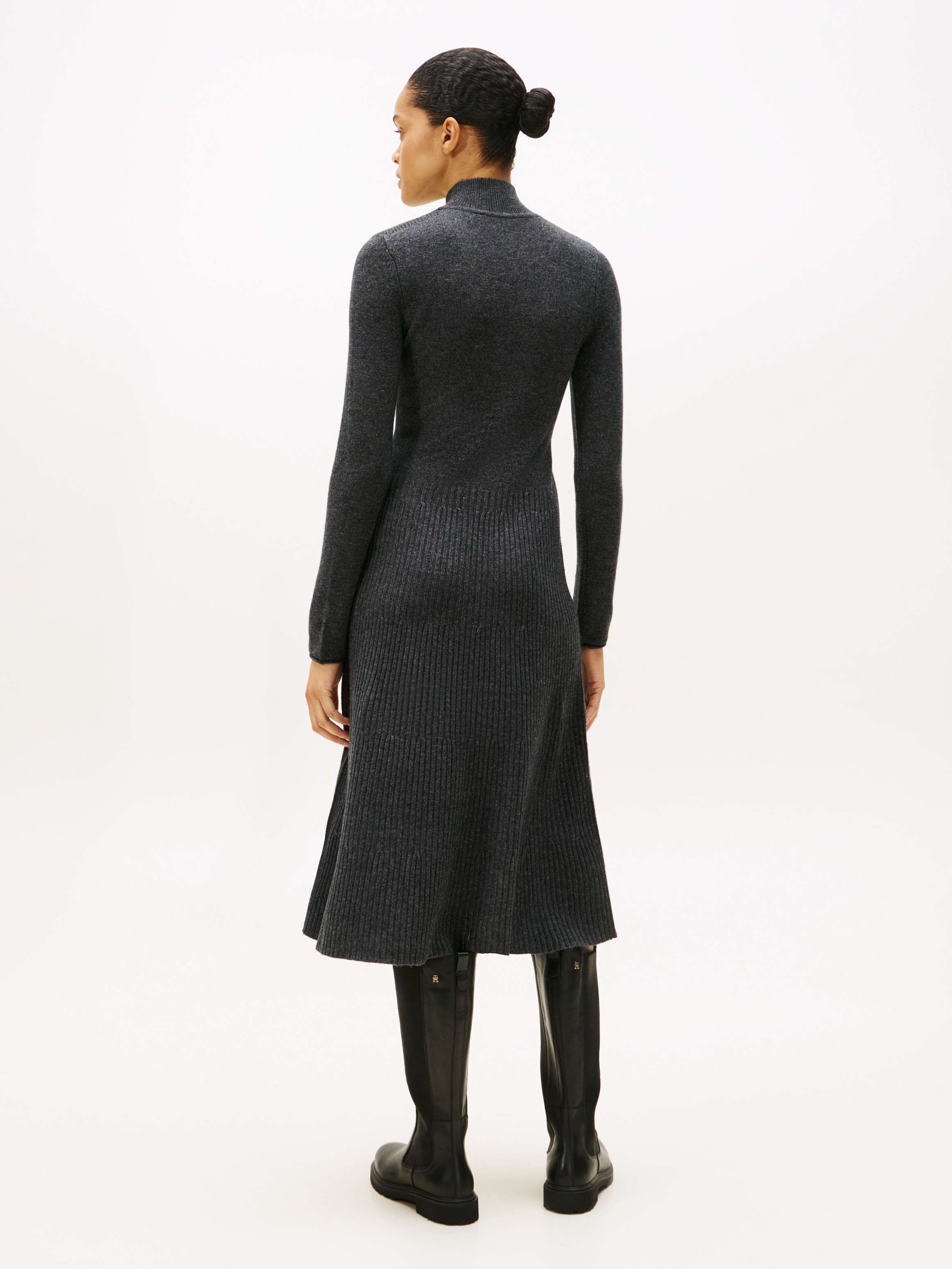Tommy Hilfiger Strickkleid »SOFT WOOL LS MOCK-NK SWT DRESS«, aus reiner Wolle