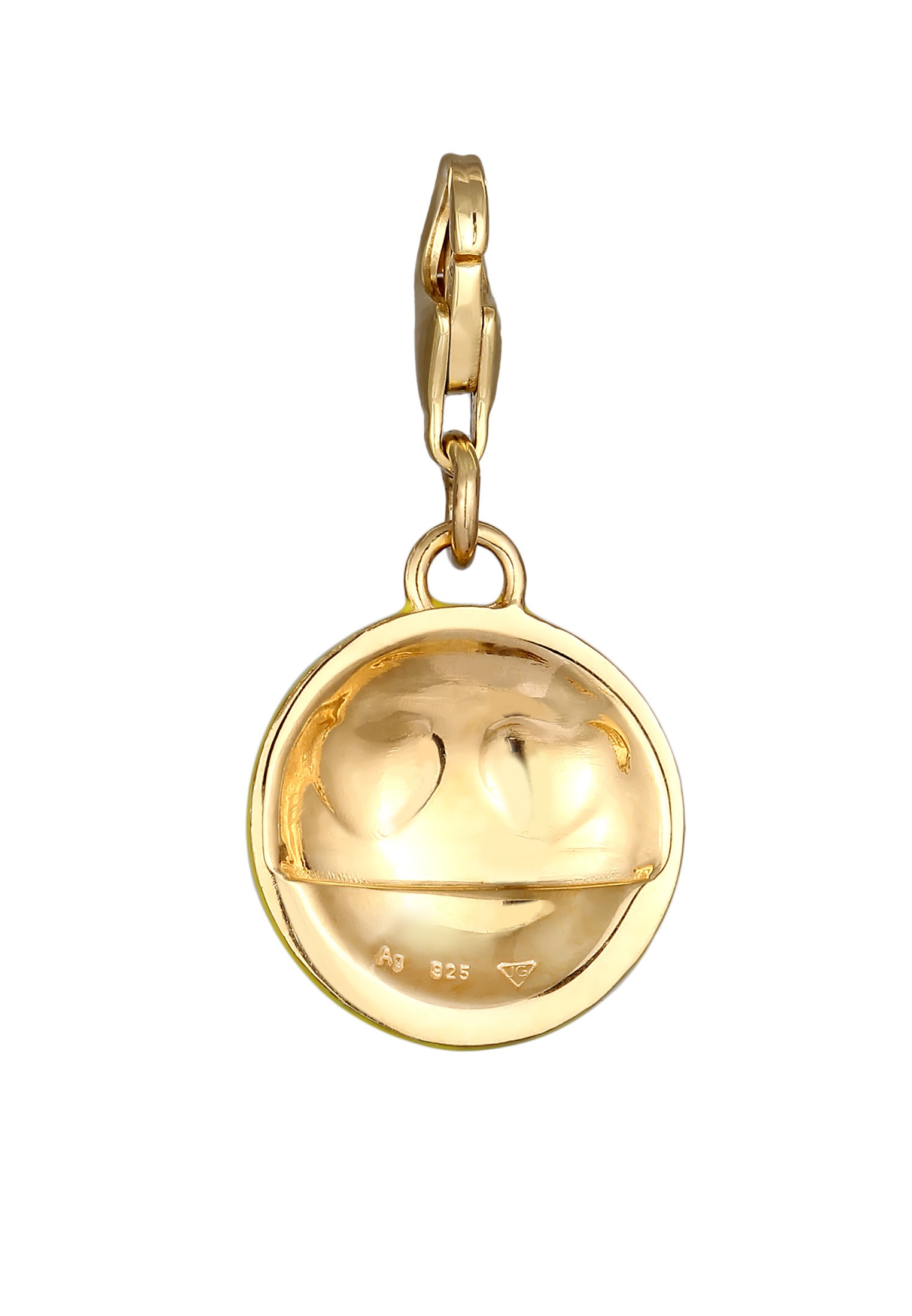 Elli Charm-Einhänger »Charm Anhänger Smiling Face Herz Emoji 925 Sterling Silber«