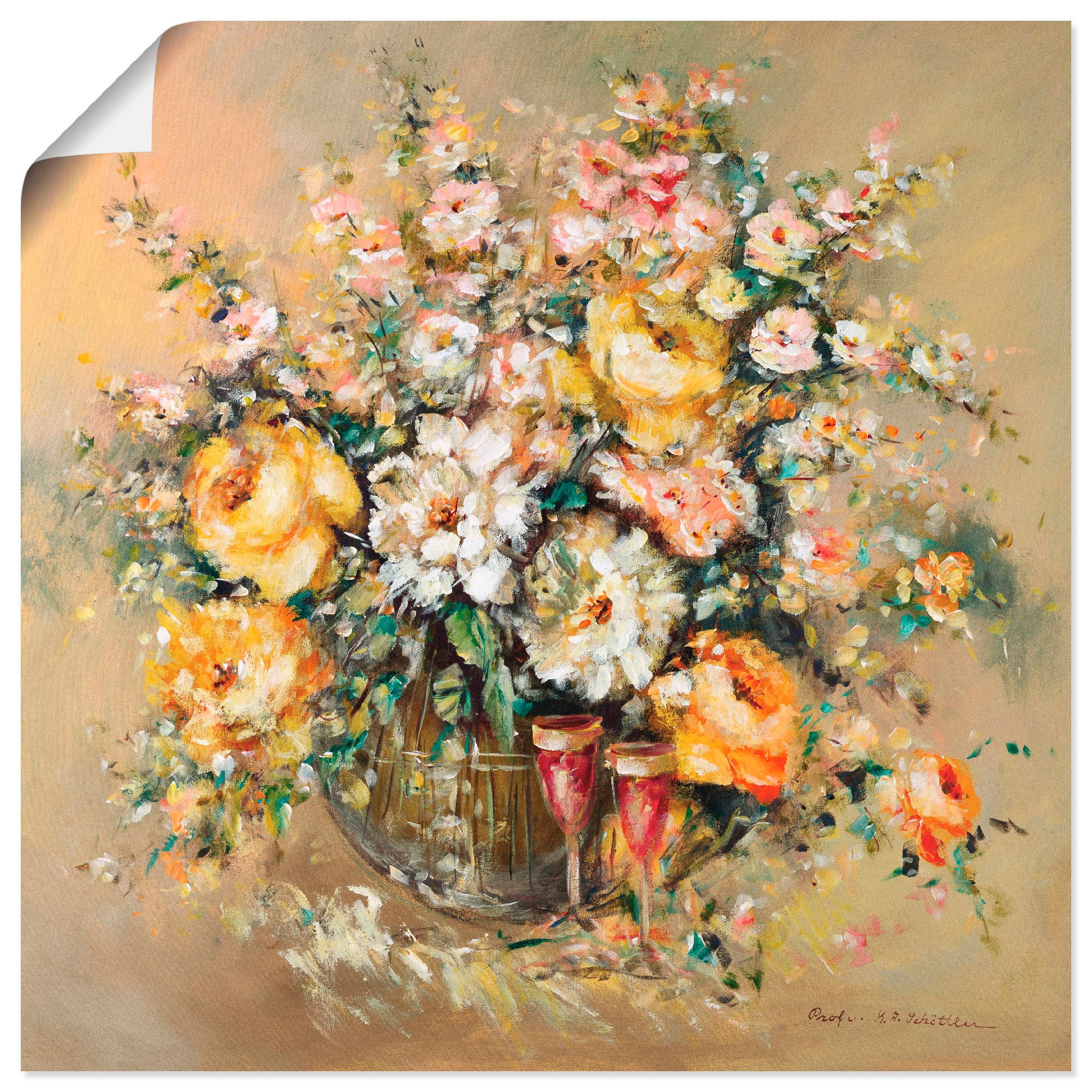 Artland Leinwandbild, (1 Wandaufkleber in Größen Blumen, Wandbild St.), Poster bei online Spirituosen«, »Blumen oder versch. als und OTTO