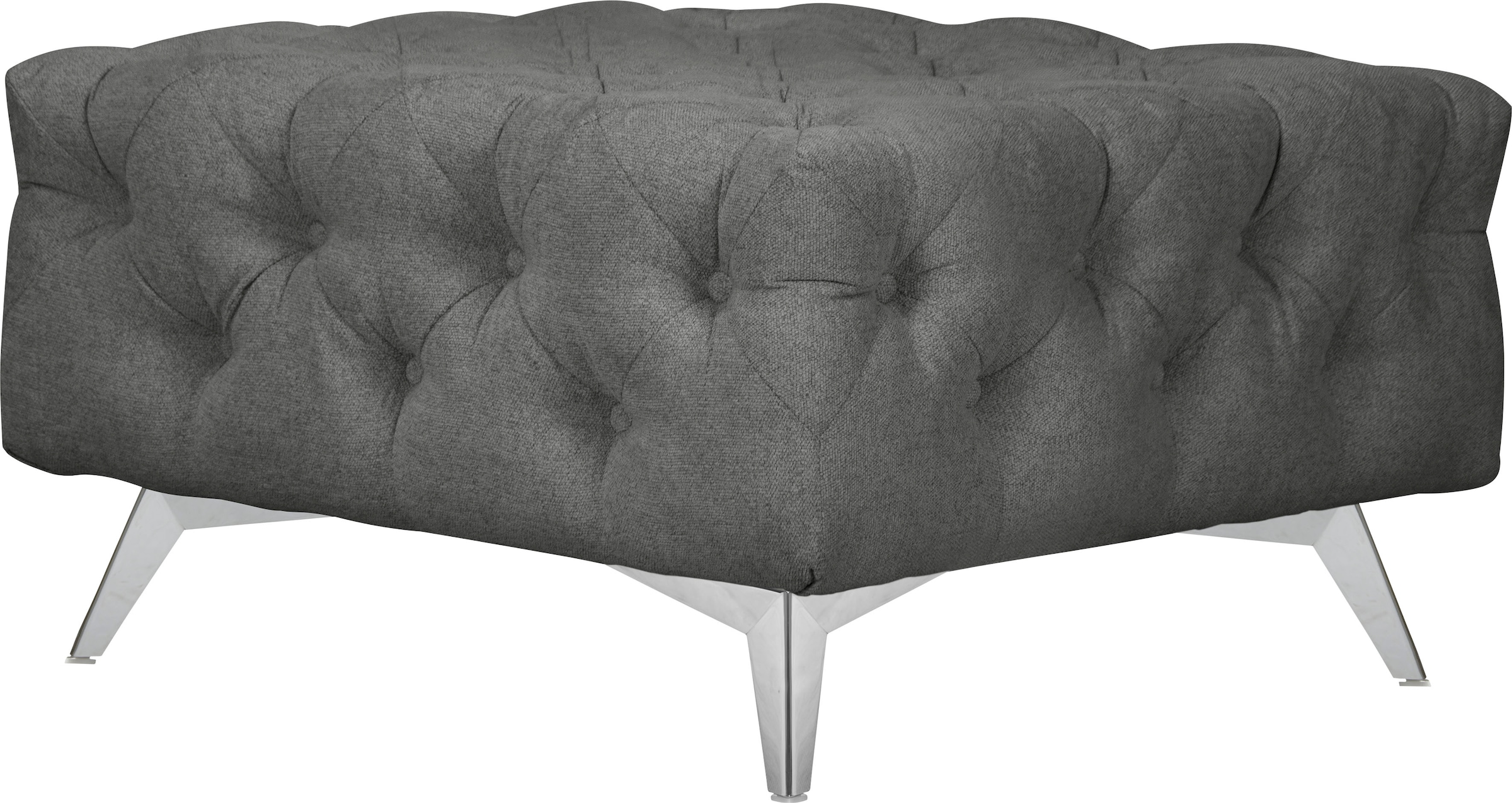 Leonique Polsterhocker »Amaury«, Chesterfield-Optik, Breite 80cm, Fußfarbe wählbar